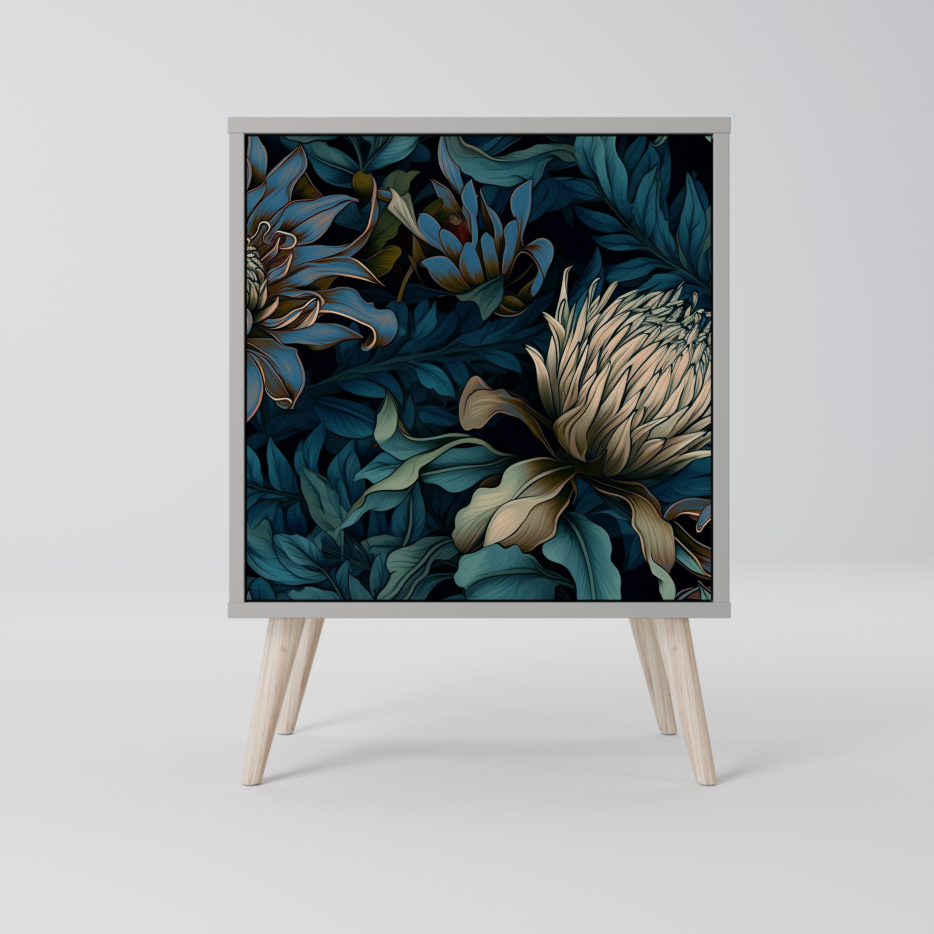 Aparador TWILIGHT BLOOM de 1 puerta en acabado gris