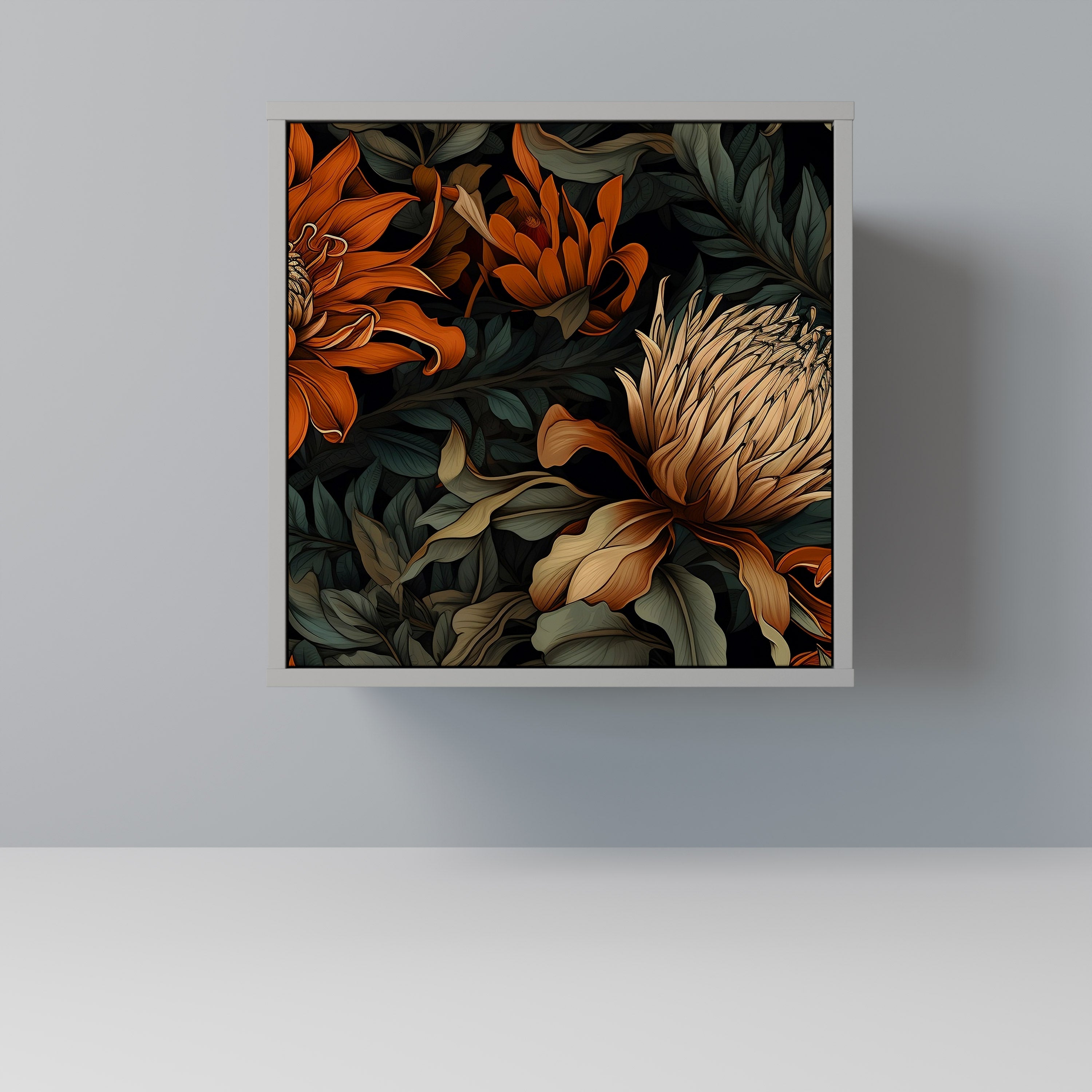 Aparador DAWN BLOOM de 1 puerta en acabado gris