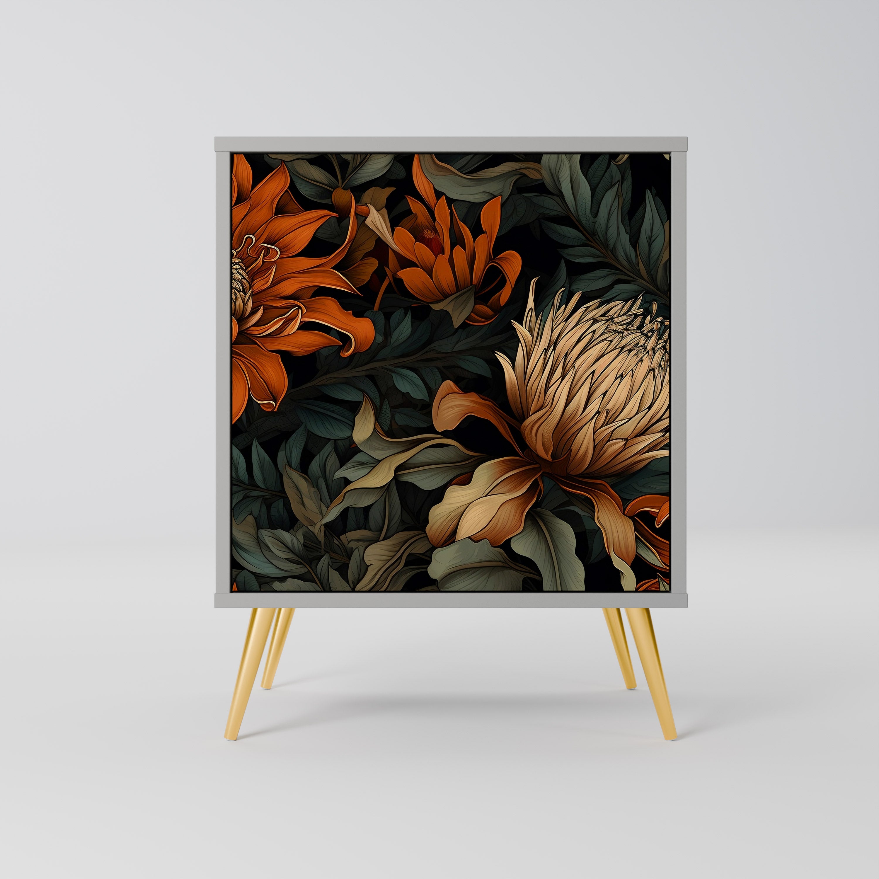 Aparador DAWN BLOOM de 1 puerta en acabado gris