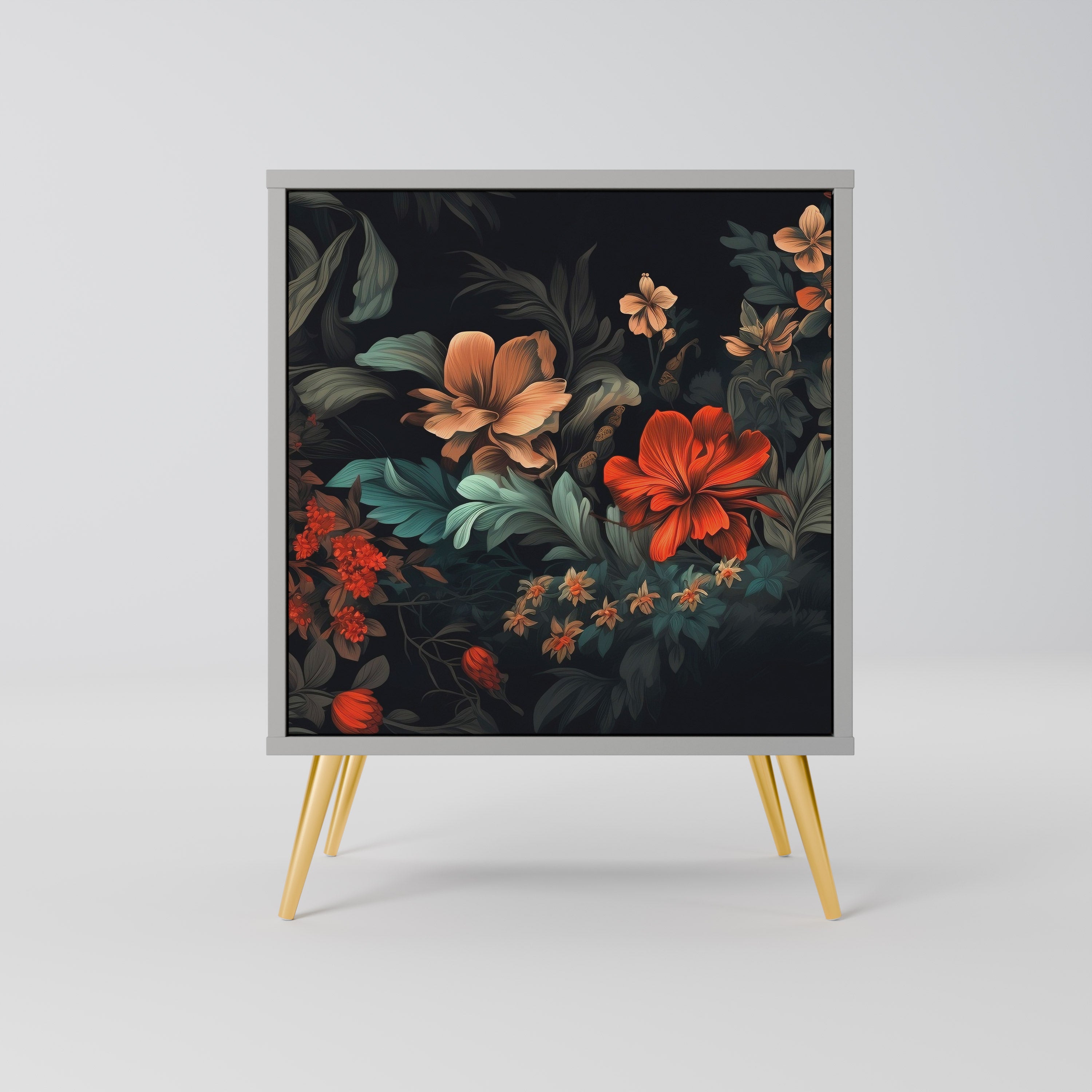 Aparador IMAGINARY BLOSSOM de 1 puerta en acabado gris