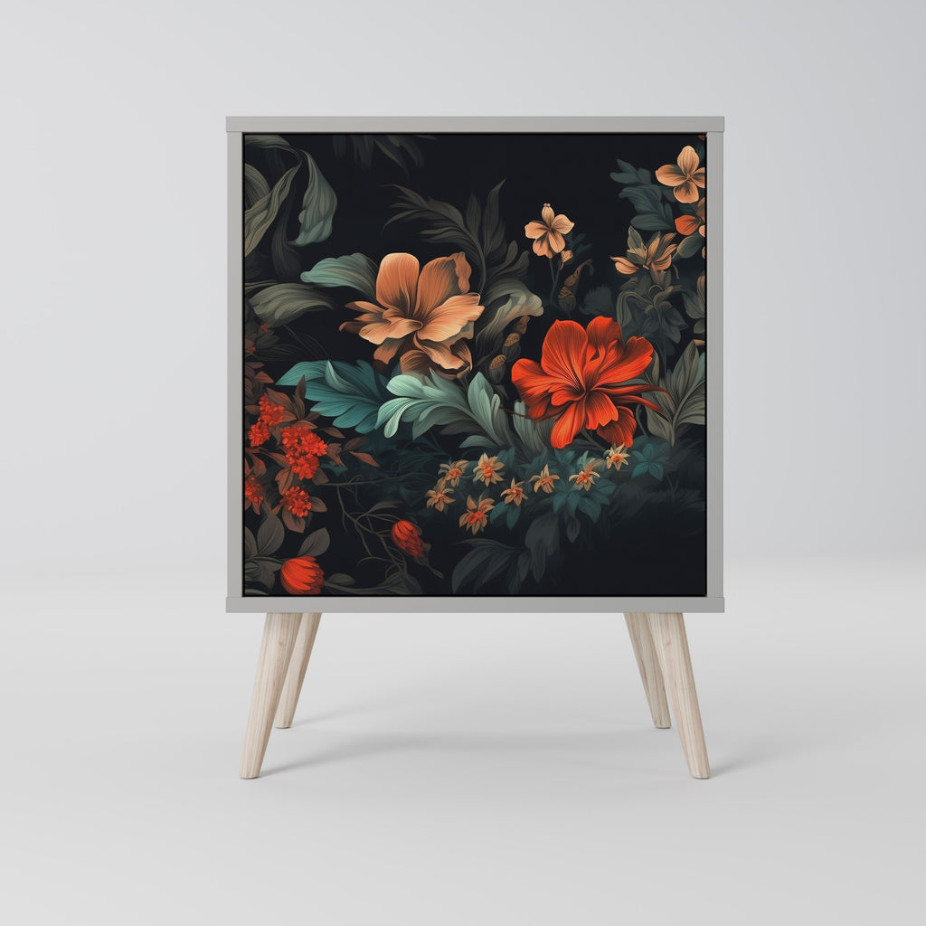 Aparador IMAGINARY BLOSSOM de 1 puerta en acabado gris