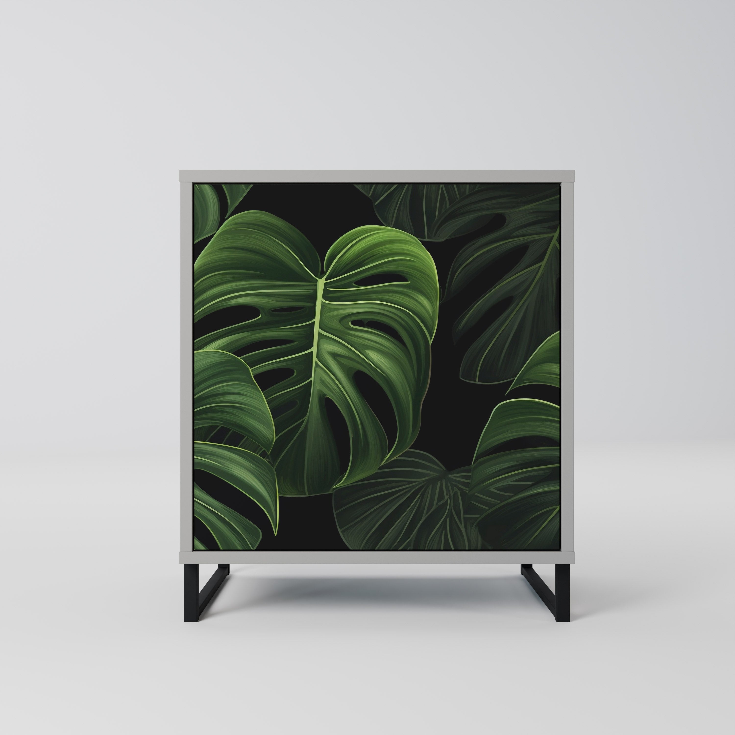 Aparador INFINITE MONSTERA de 1 puerta en acabado gris