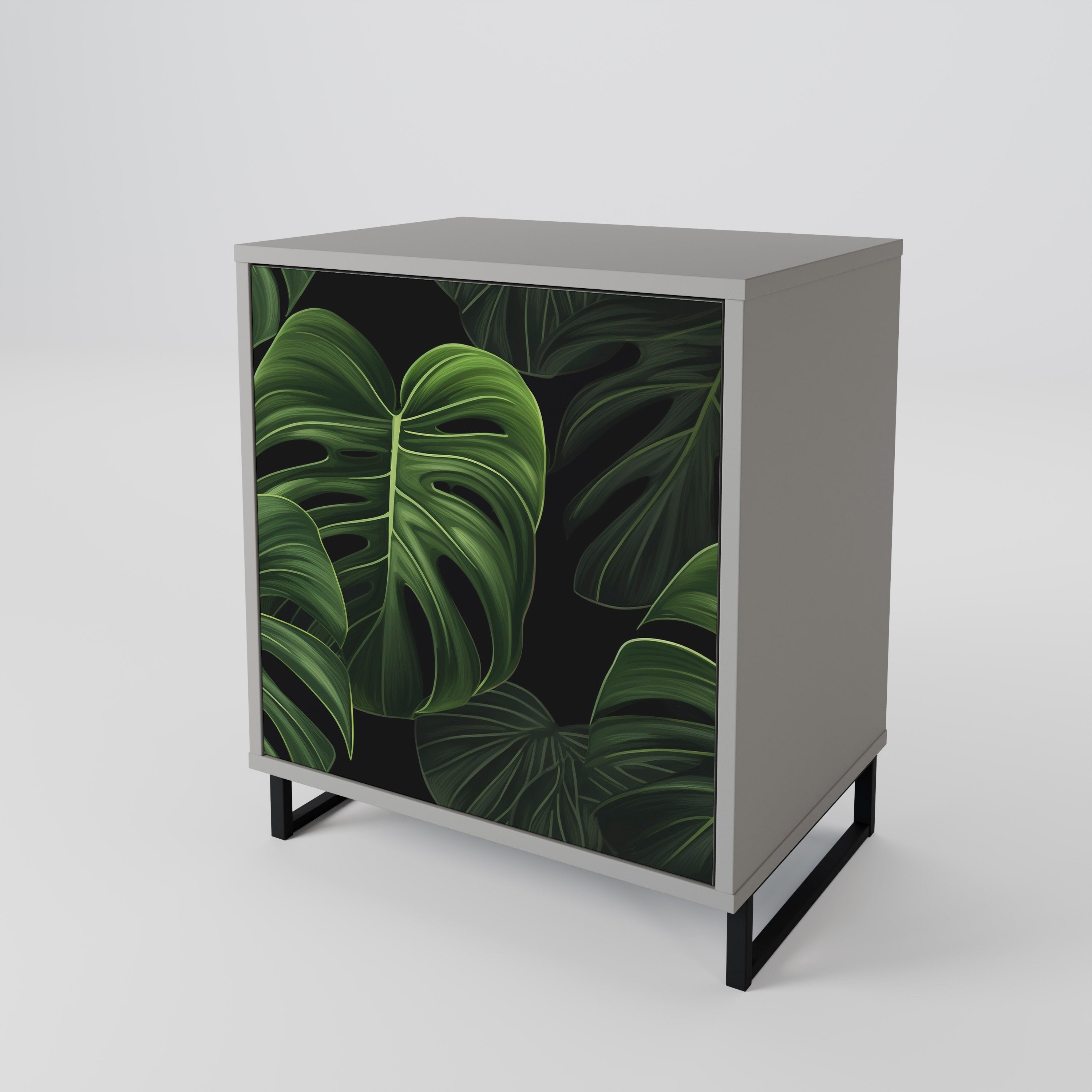 Aparador INFINITE MONSTERA de 1 puerta en acabado gris