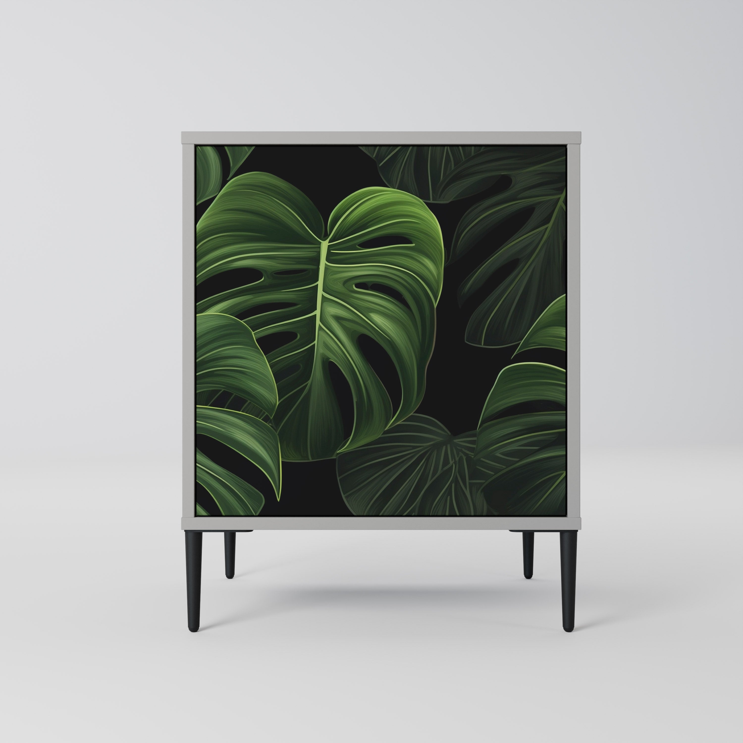 Aparador INFINITE MONSTERA de 1 puerta en acabado gris