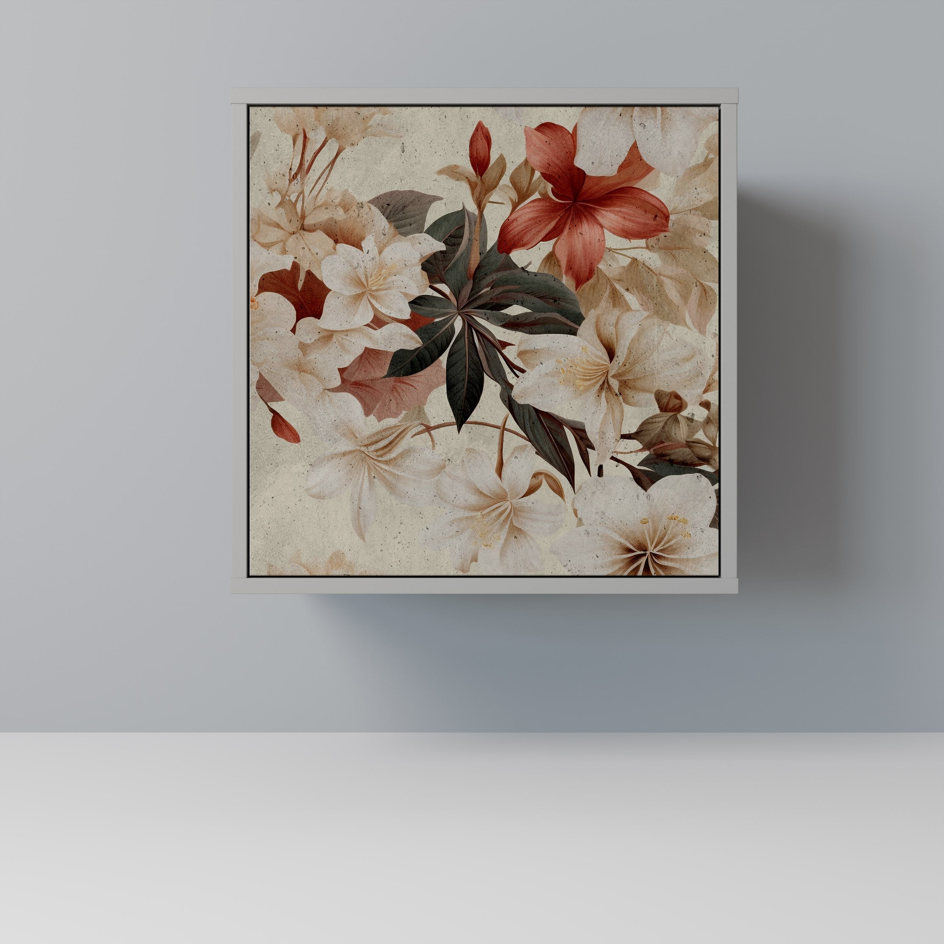 Aparador de 1 puerta PETAL HARMONY en acabado gris