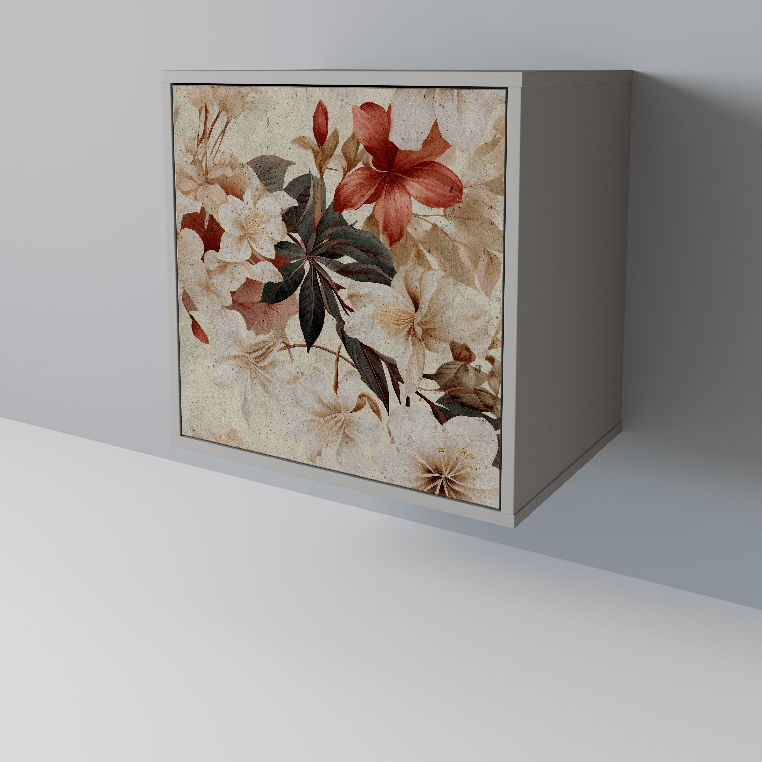 Aparador de 1 puerta PETAL HARMONY en acabado gris