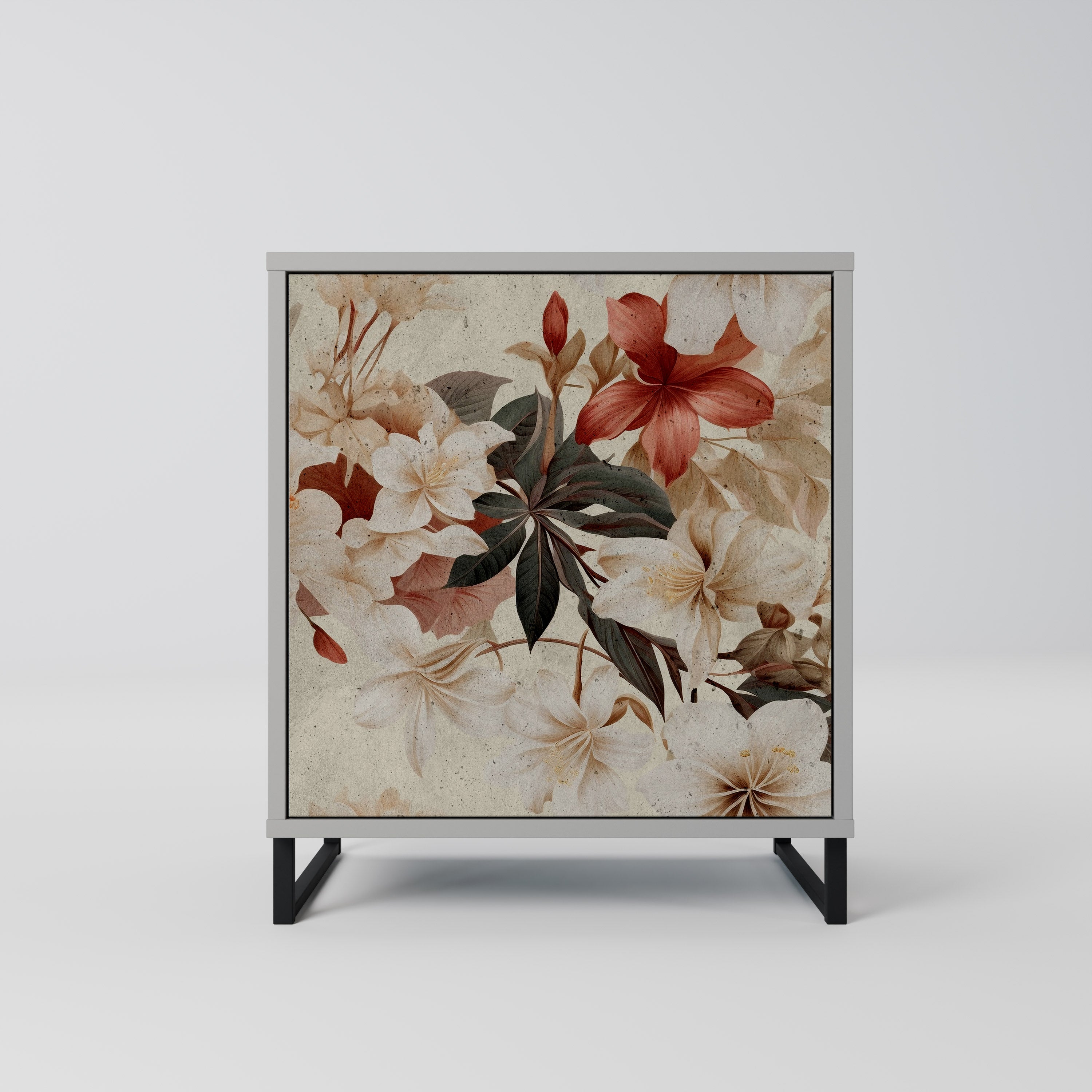 Aparador de 1 puerta PETAL HARMONY en acabado gris