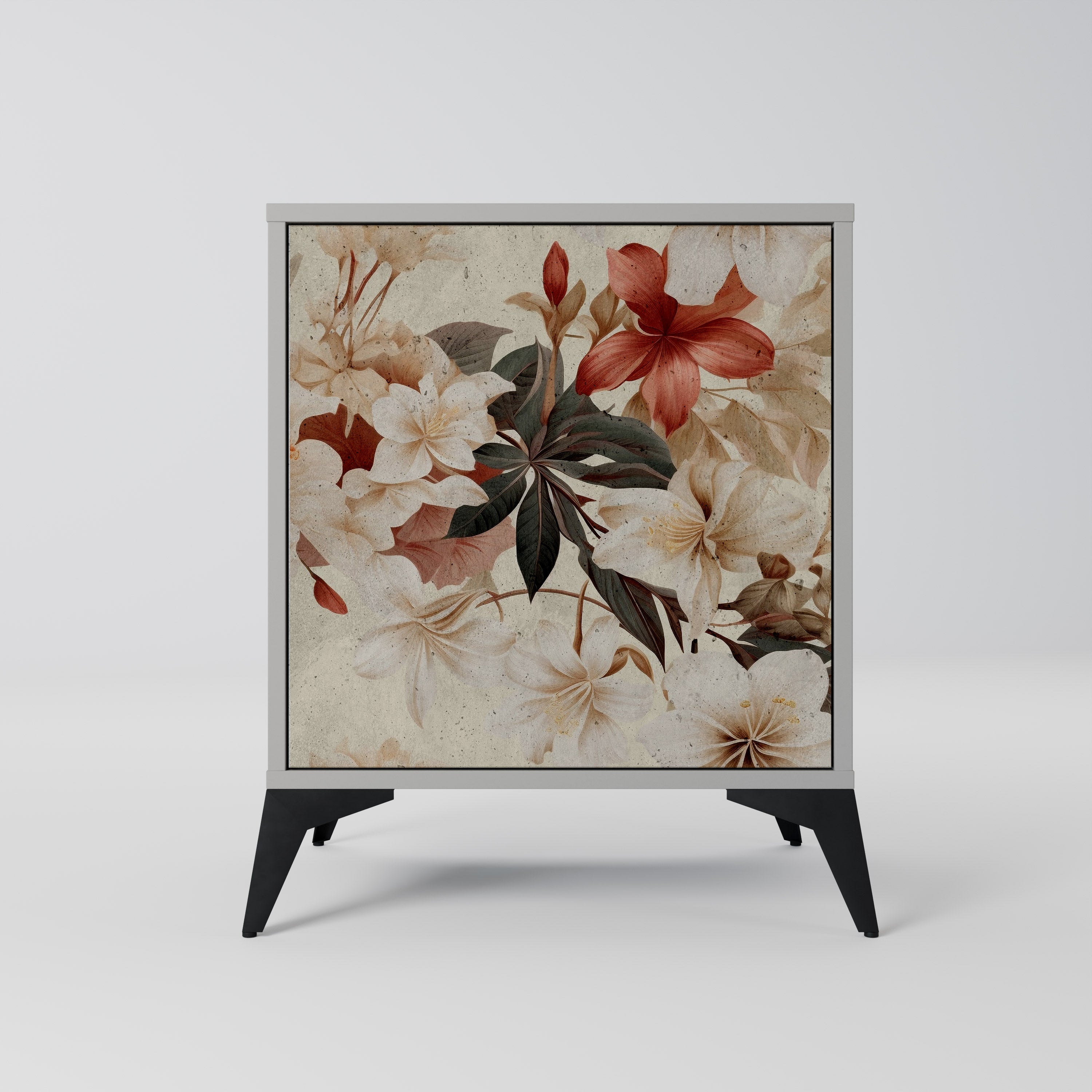 Aparador de 1 puerta PETAL HARMONY en acabado gris