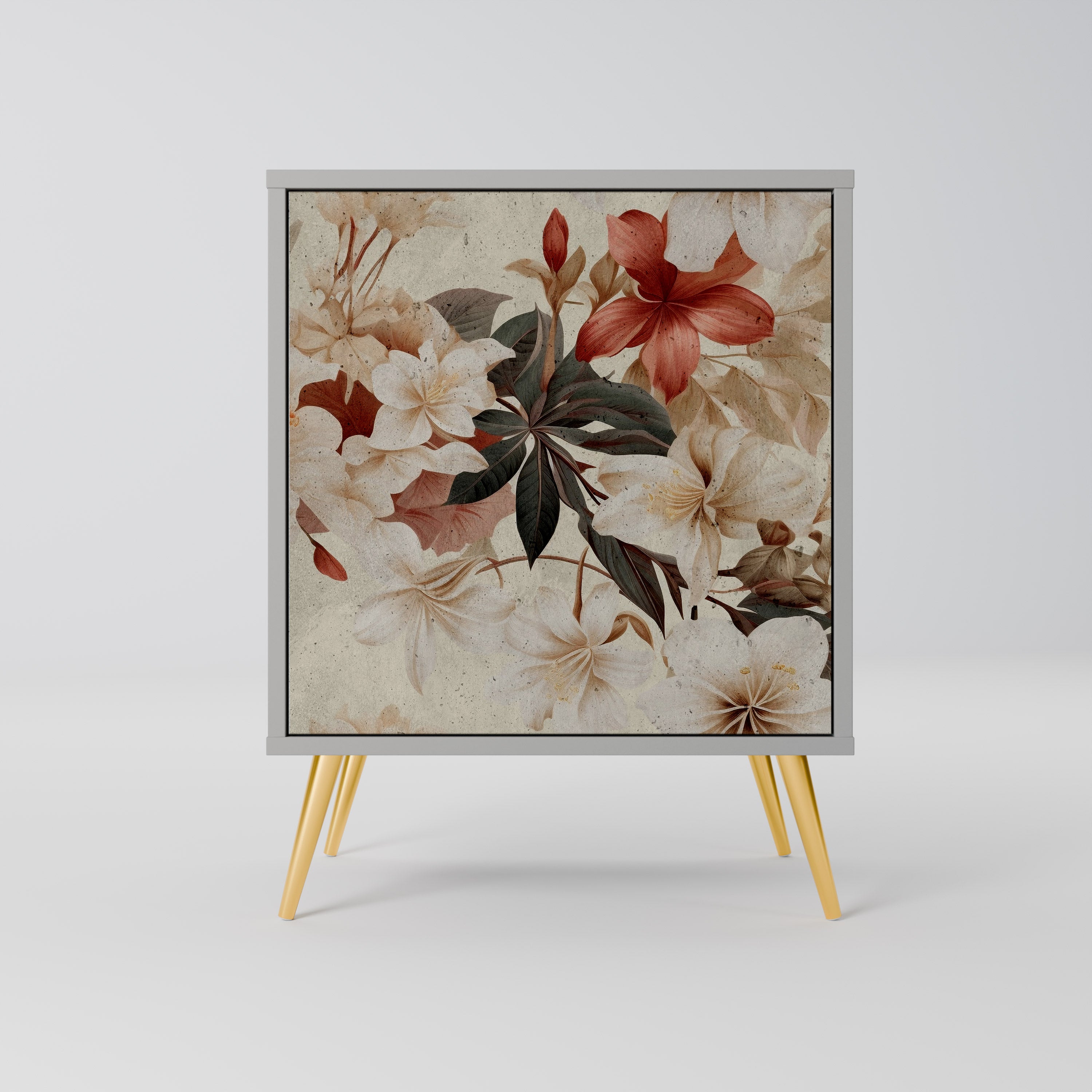 Aparador de 1 puerta PETAL HARMONY en acabado gris