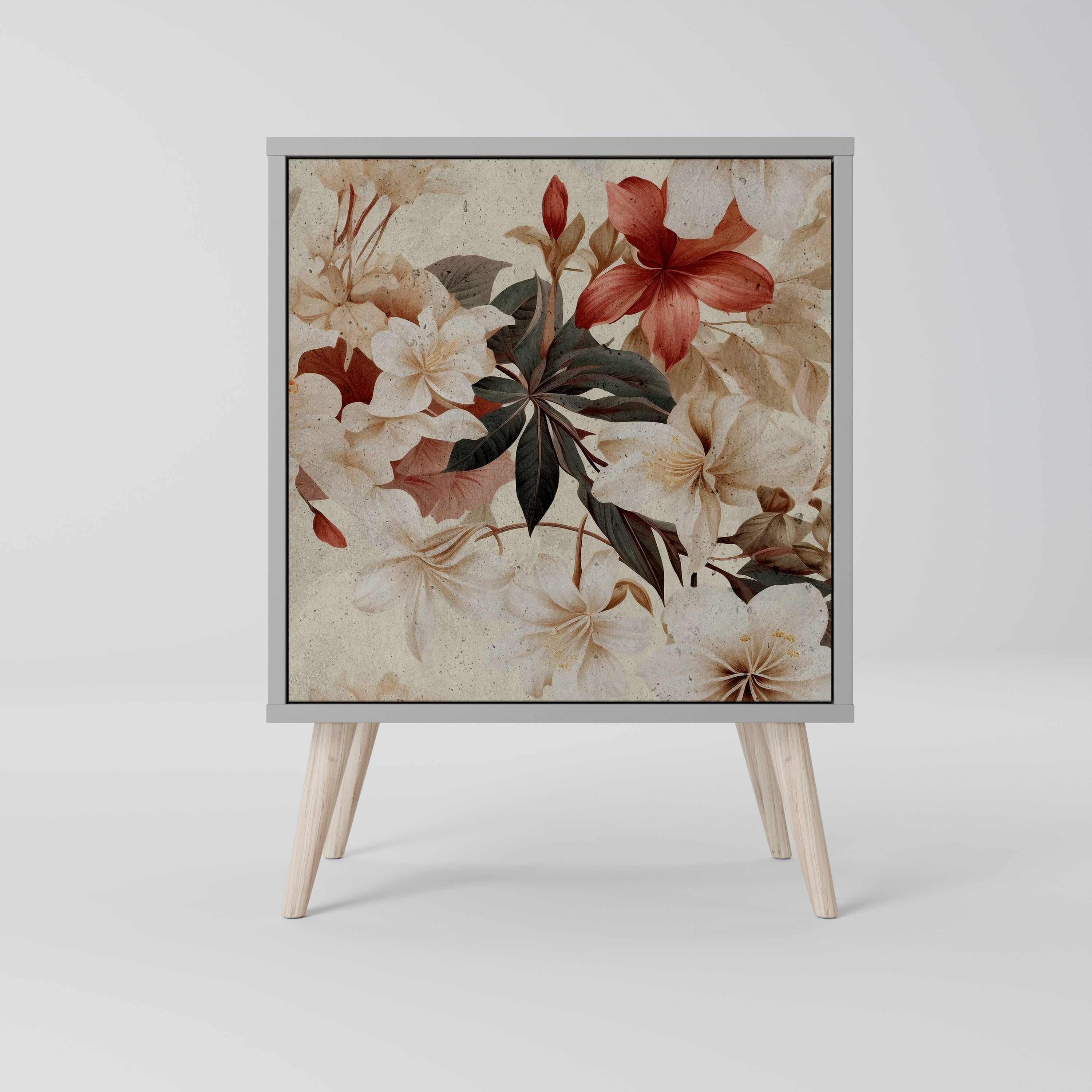 Aparador de 1 puerta PETAL HARMONY en acabado gris