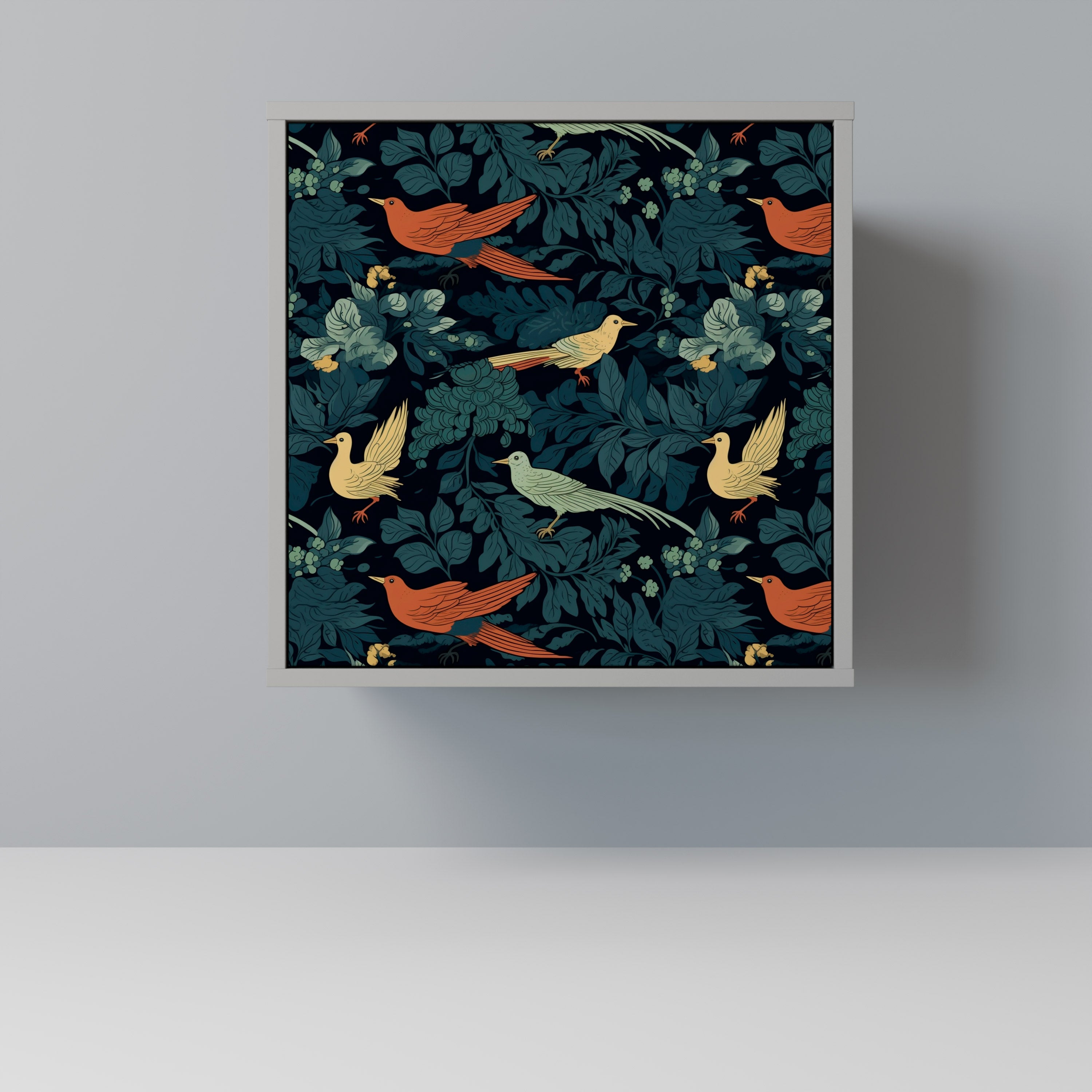 Aparador FOWL ORNAMENT de 1 puerta en acabado gris