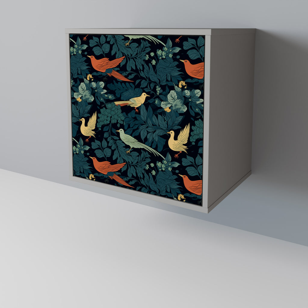 Aparador FOWL ORNAMENT de 1 puerta en acabado gris