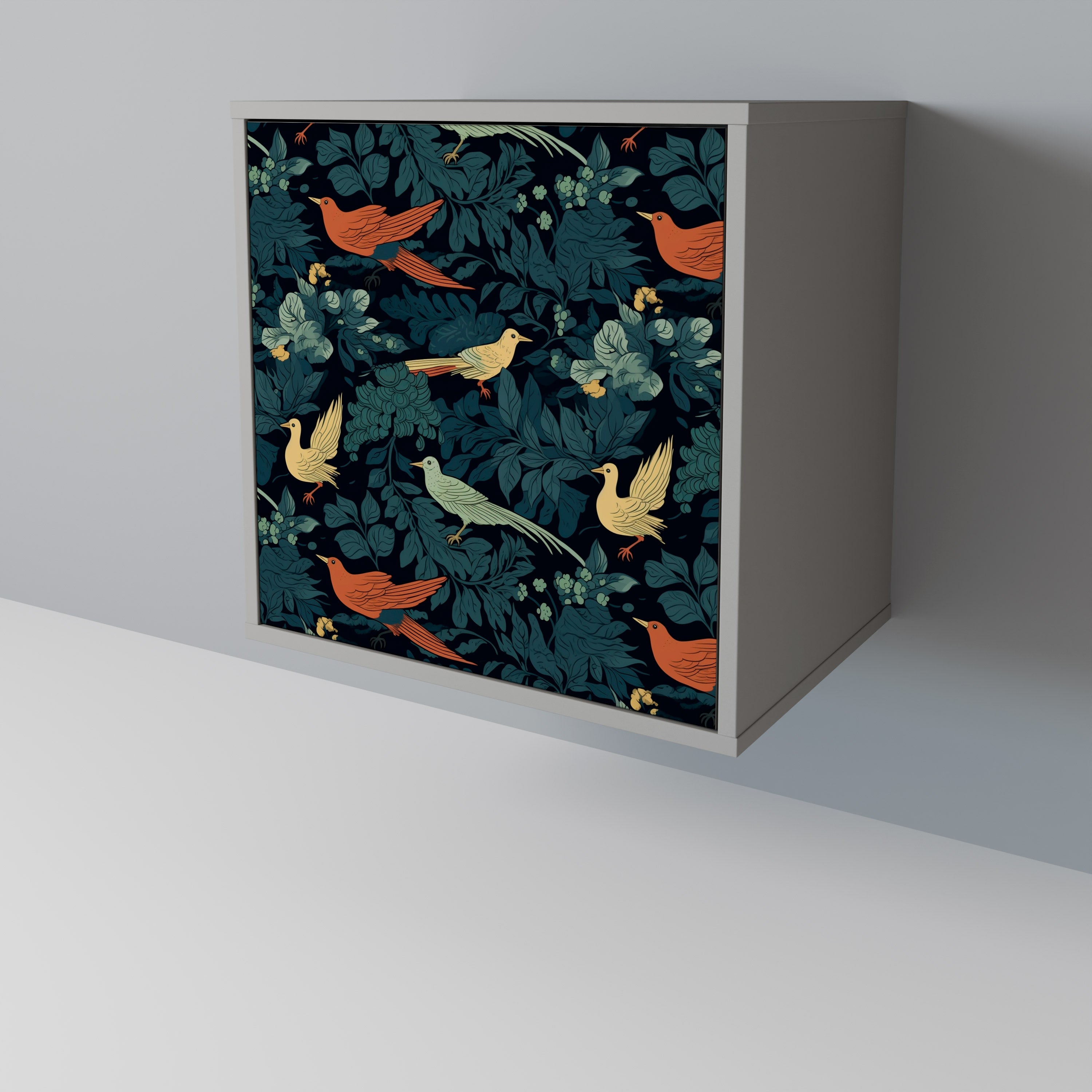 Aparador FOWL ORNAMENT de 1 puerta en acabado gris