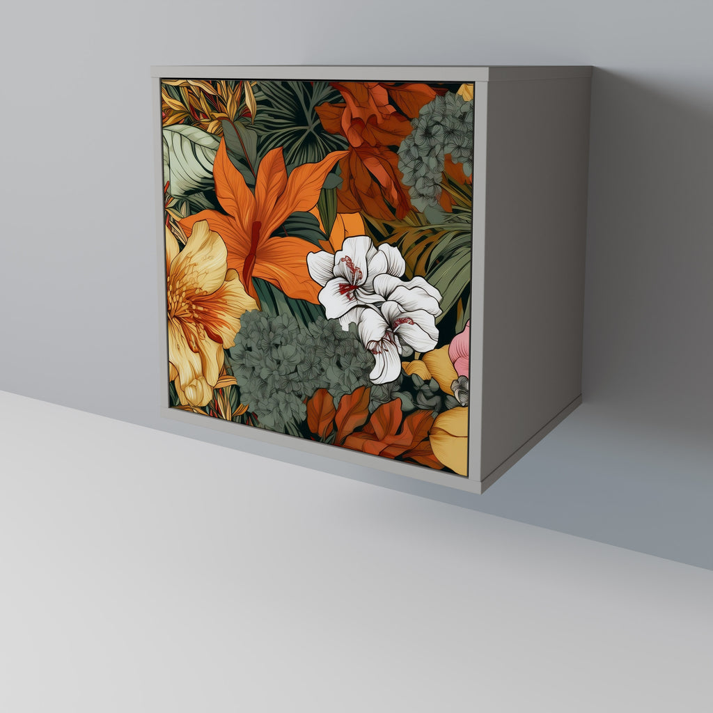 Aparador RADIANT FLORA de 1 puerta en acabado gris