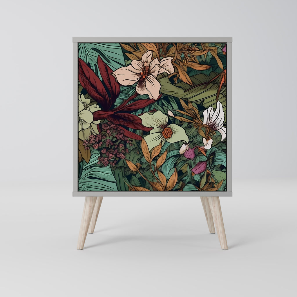 Aparador de 1 puerta BOTANICAL EMPERGENCE en acabado gris