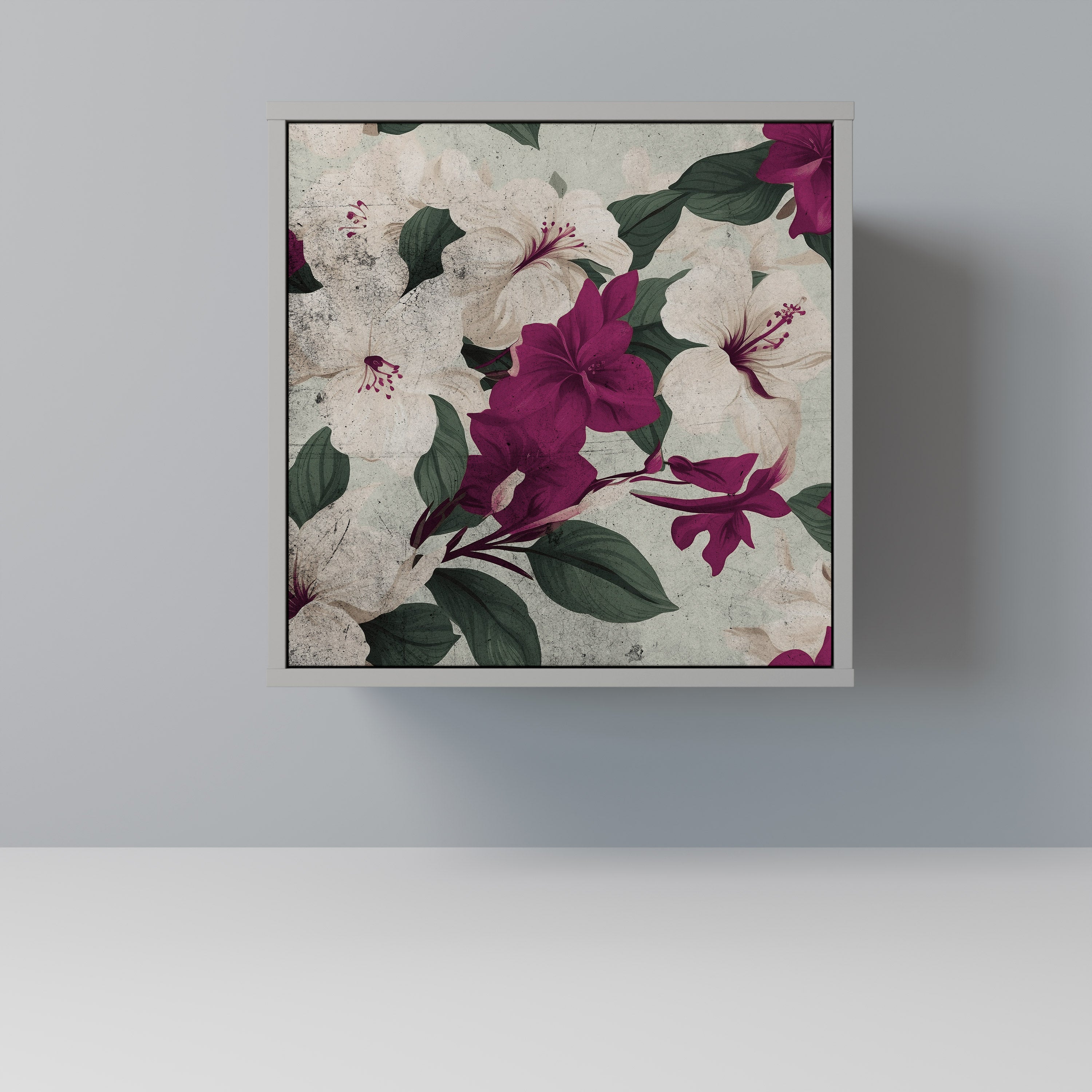 Aparador FLOWERET DREAM de 1 puerta en acabado gris