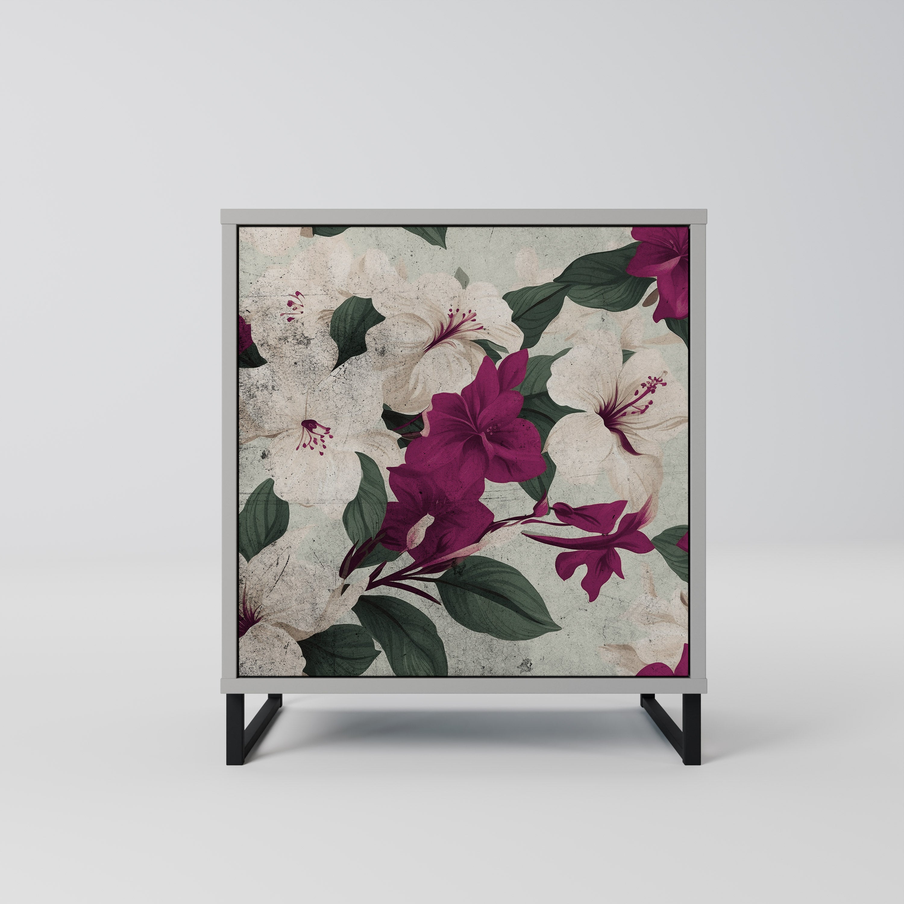 Aparador FLOWERET DREAM de 1 puerta en acabado gris