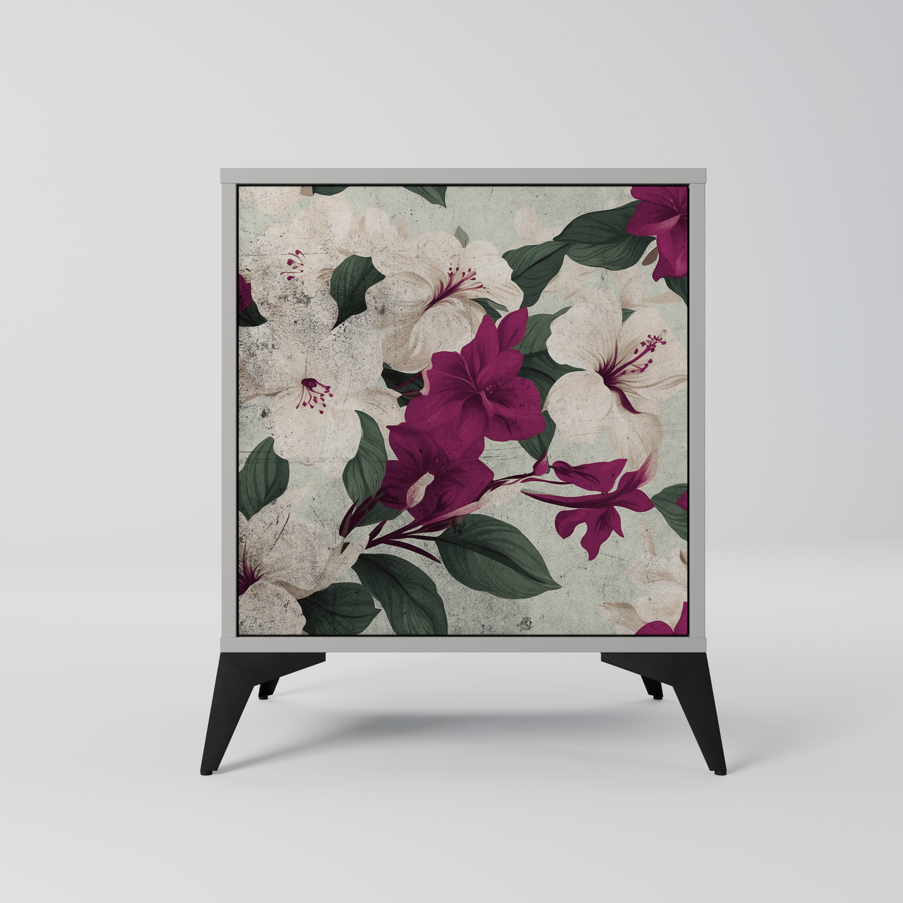 Aparador FLOWERET DREAM de 1 puerta en acabado gris