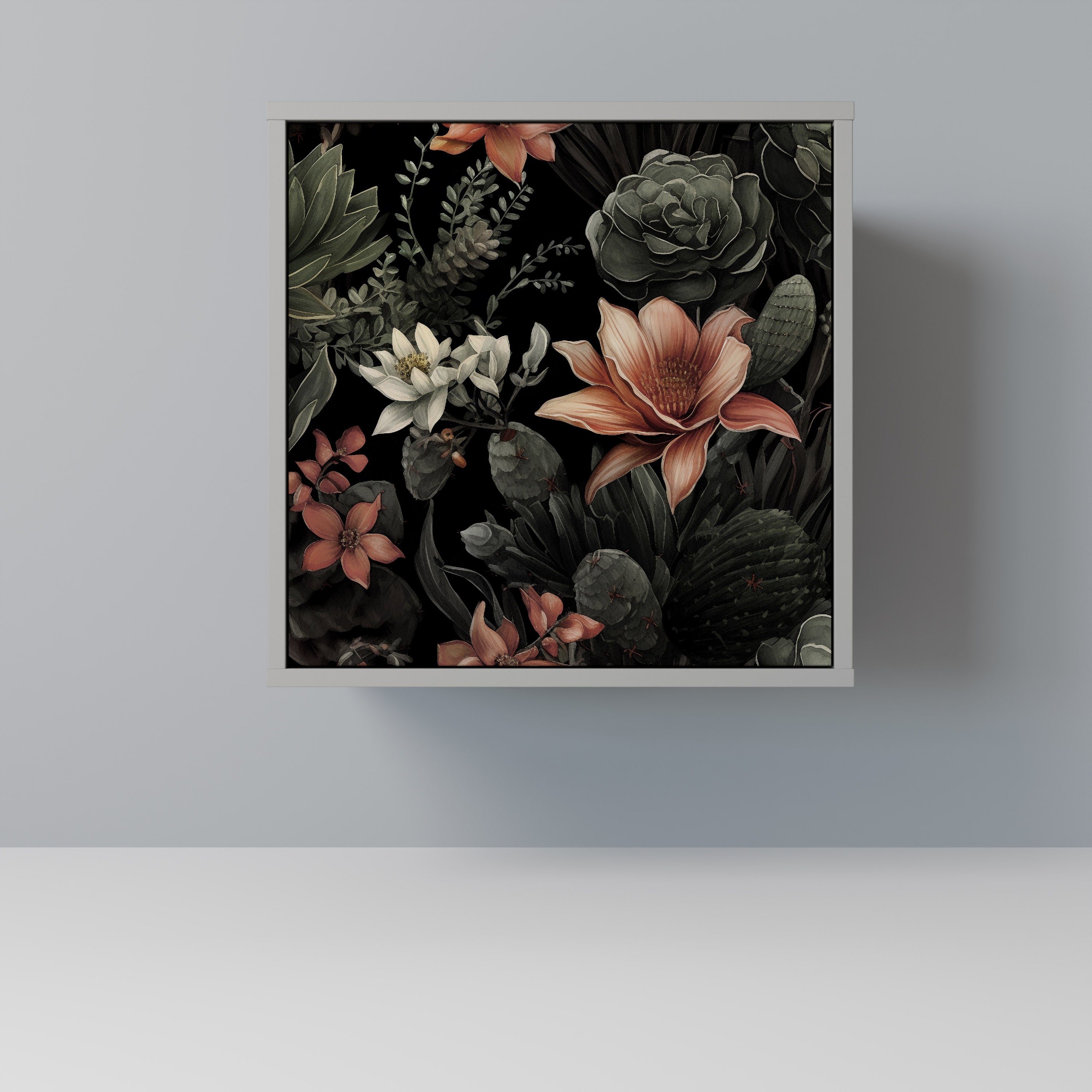 Aparador SECRET VERDURE de 1 puerta en acabado gris