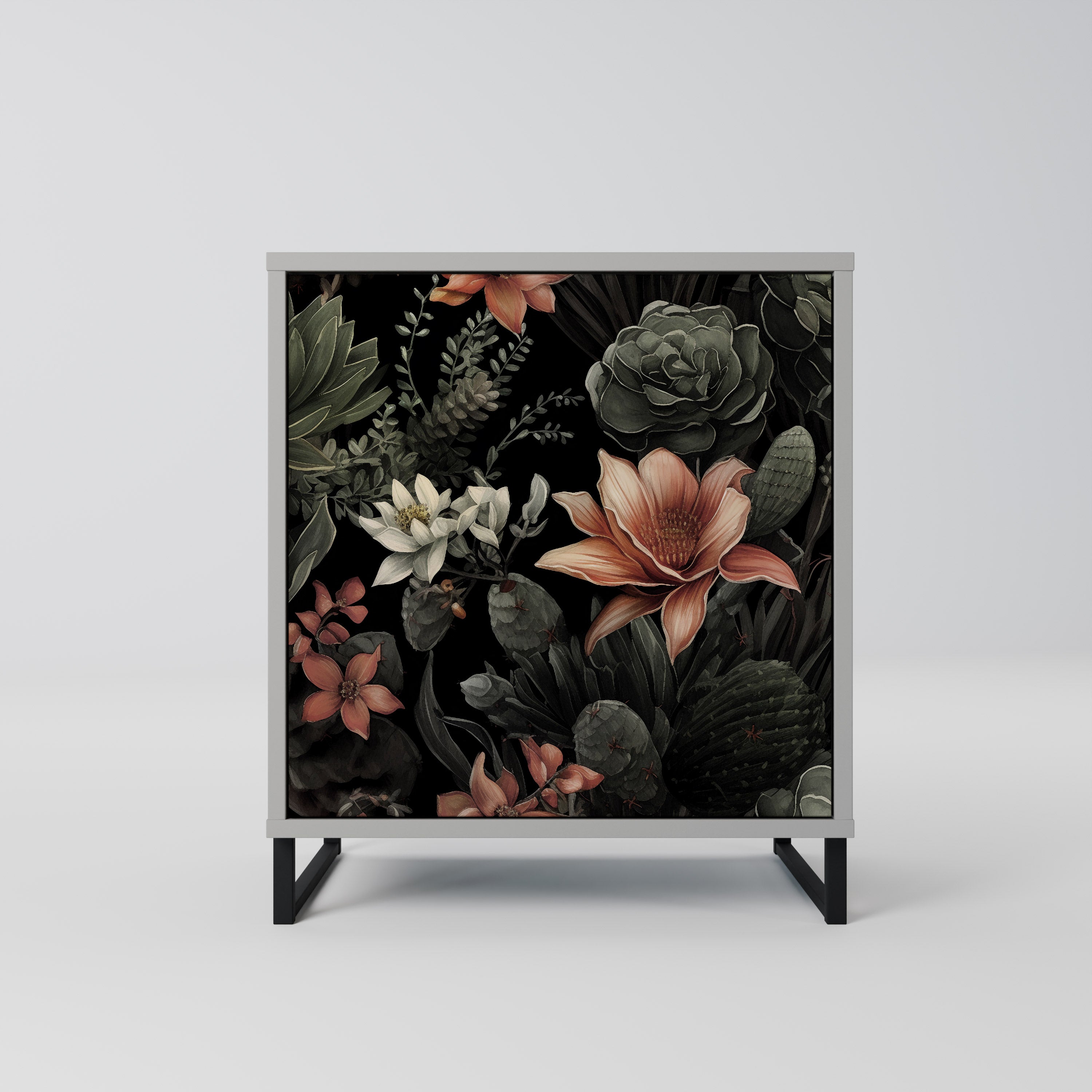 Aparador SECRET VERDURE de 1 puerta en acabado gris