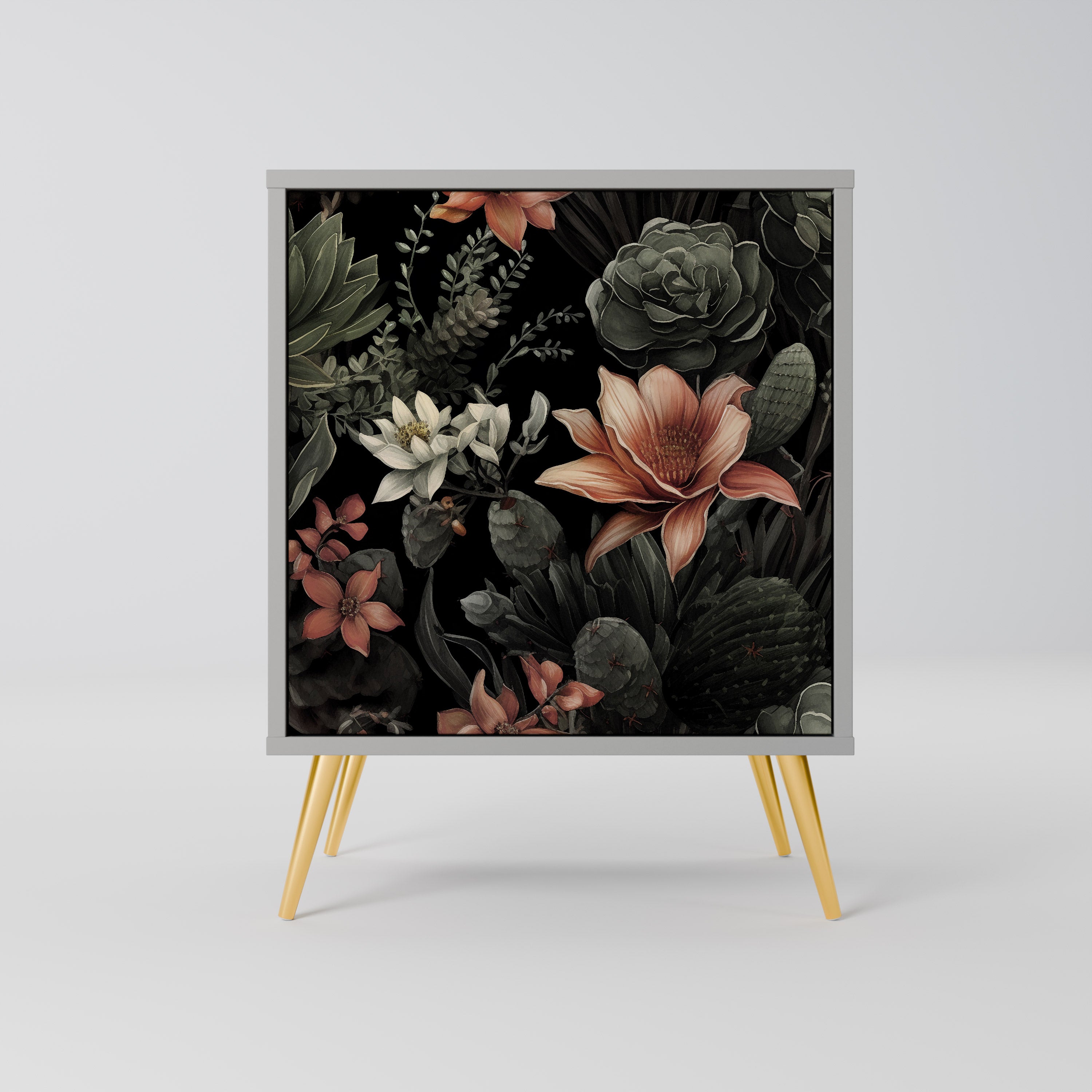 Aparador SECRET VERDURE de 1 puerta en acabado gris