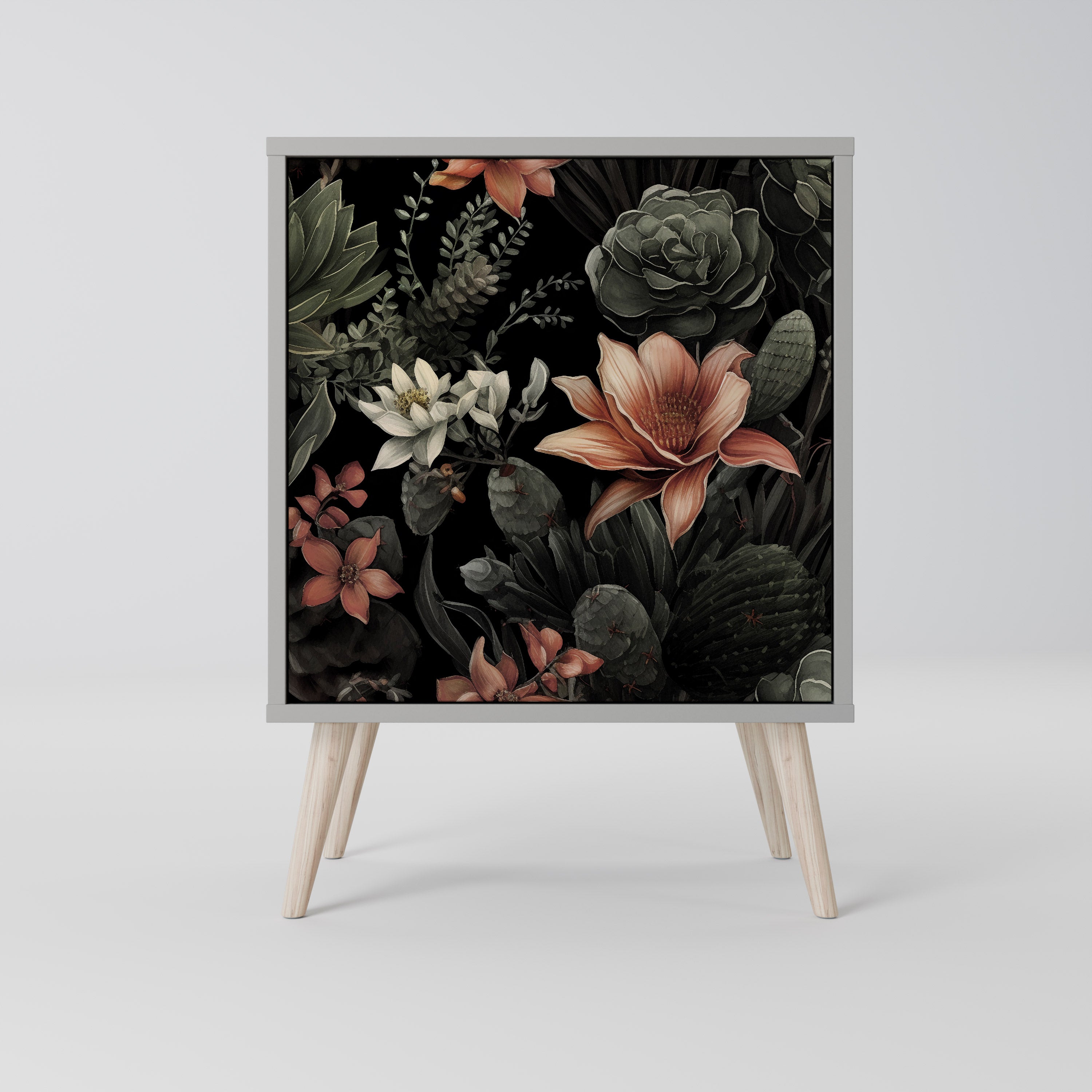 Aparador SECRET VERDURE de 1 puerta en acabado gris