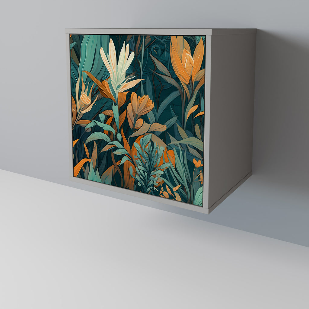 Aparador FLORAL SERENITY de 1 puerta en acabado gris