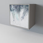 PALM VEIL Aparador de 1 Puerta en Acabado Gris