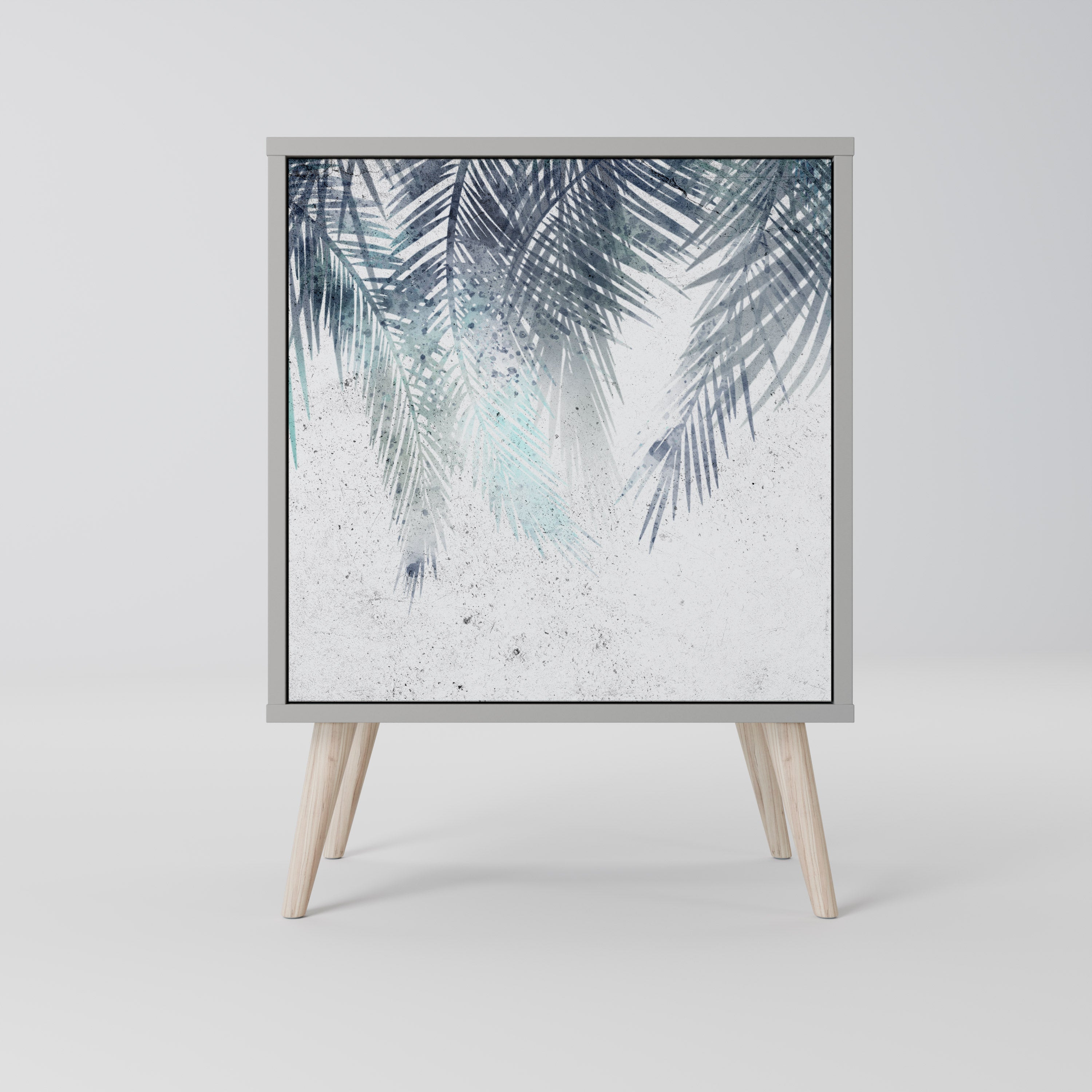 Aparador PALM VEIL de 1 puerta en acabado gris