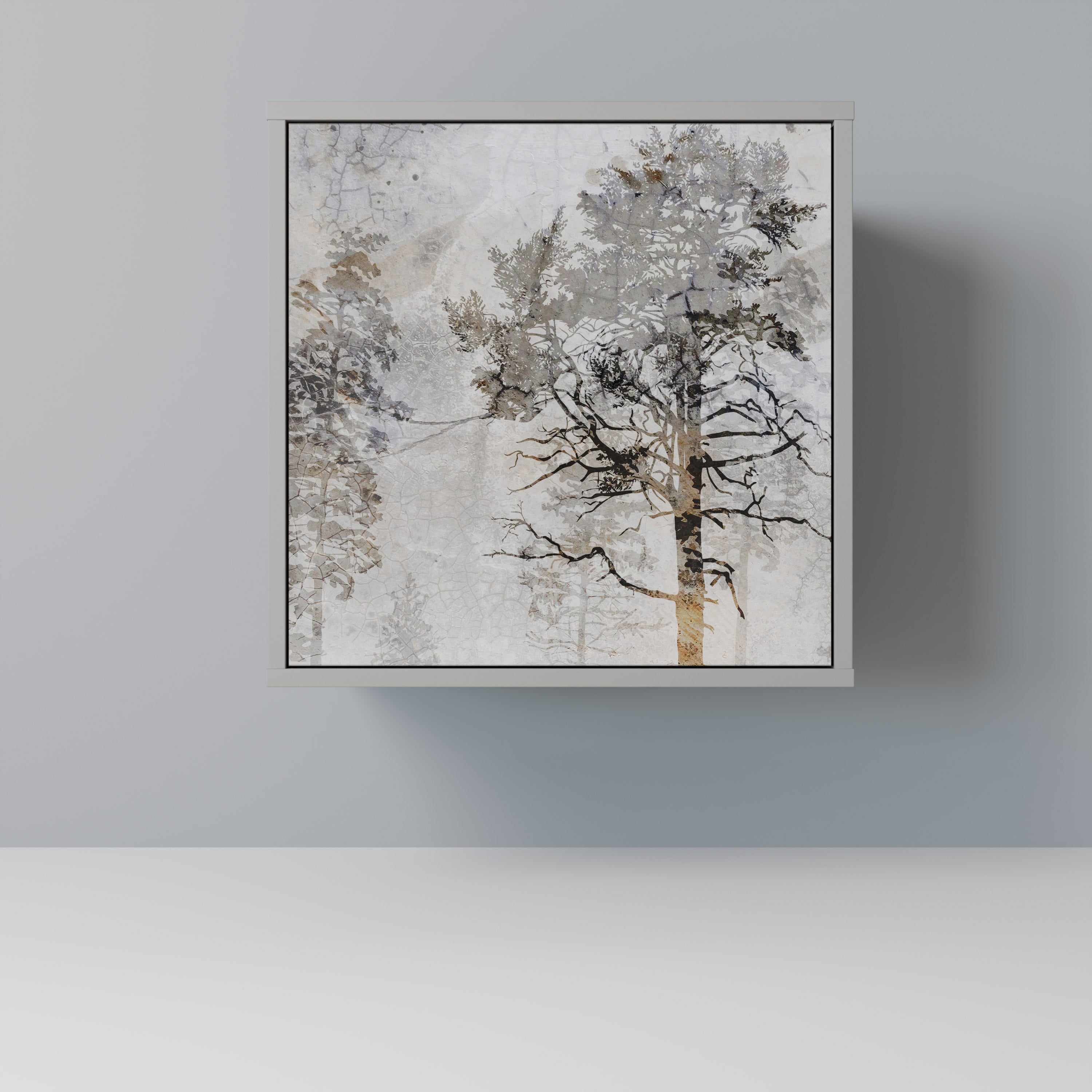 Aparador FADE IN THE TREES de 1 puerta en acabado gris