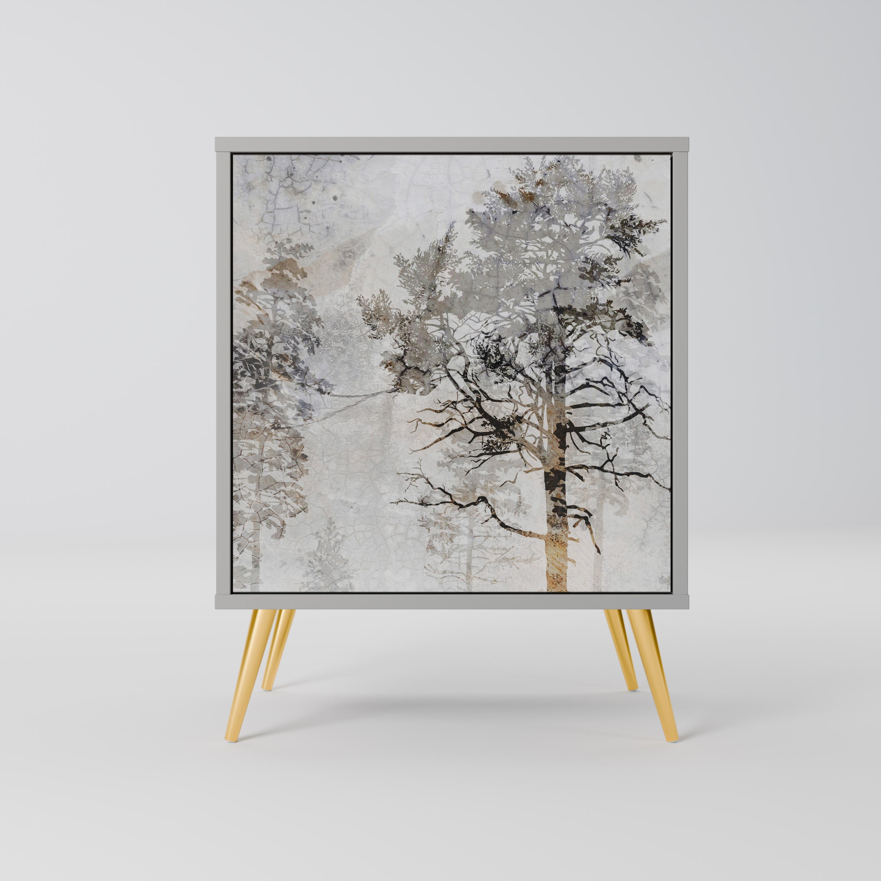 Aparador FADE IN THE TREES de 1 puerta en acabado gris