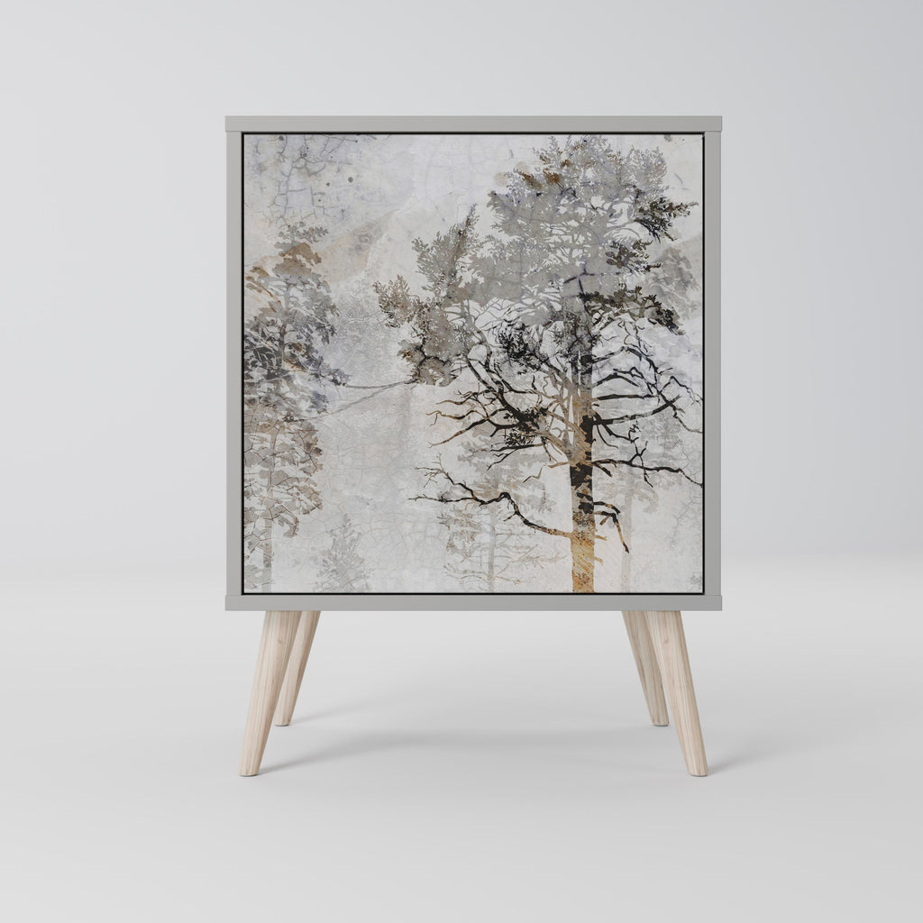Aparador FADE IN THE TREES de 1 puerta en acabado gris