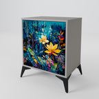 MIDNIGHT BLOSSOM 1-Door Sideboard in Grey Finish