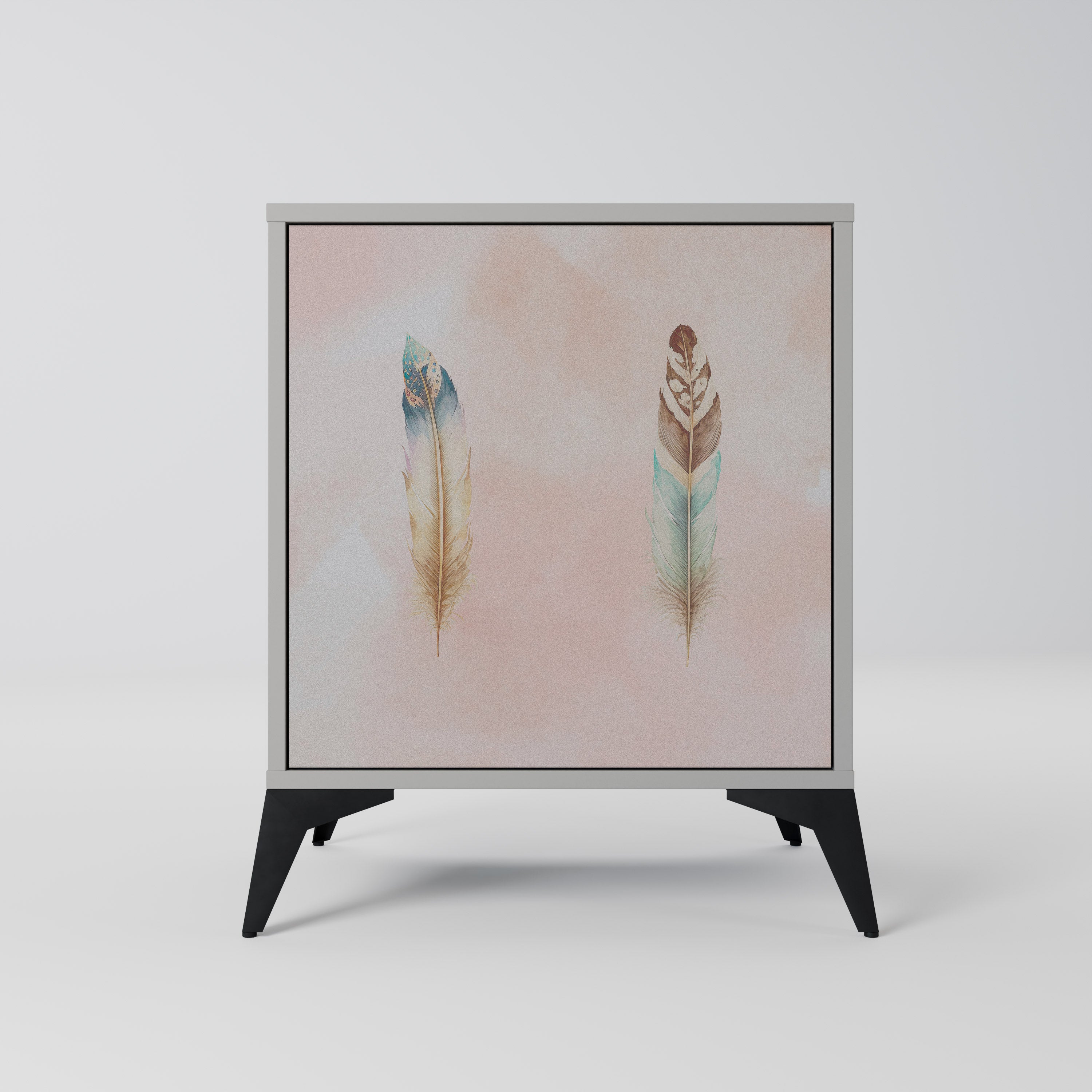 Aparador DELIQUESCE de 1 puerta en acabado gris