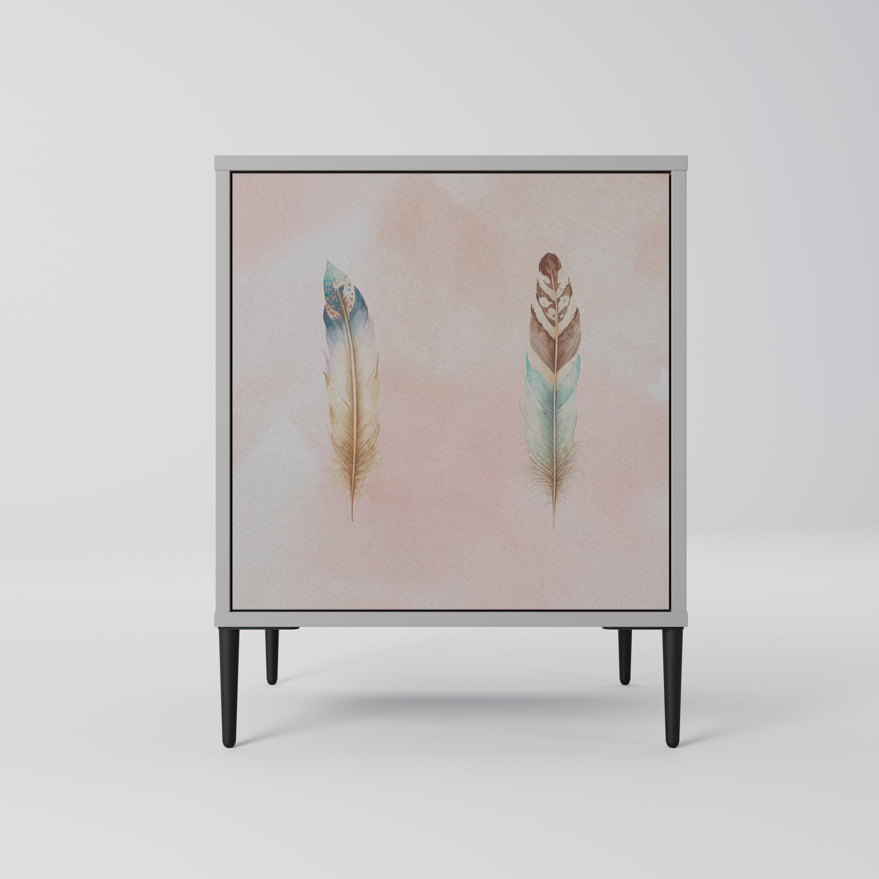 Aparador DELIQUESCE de 1 puerta en acabado gris