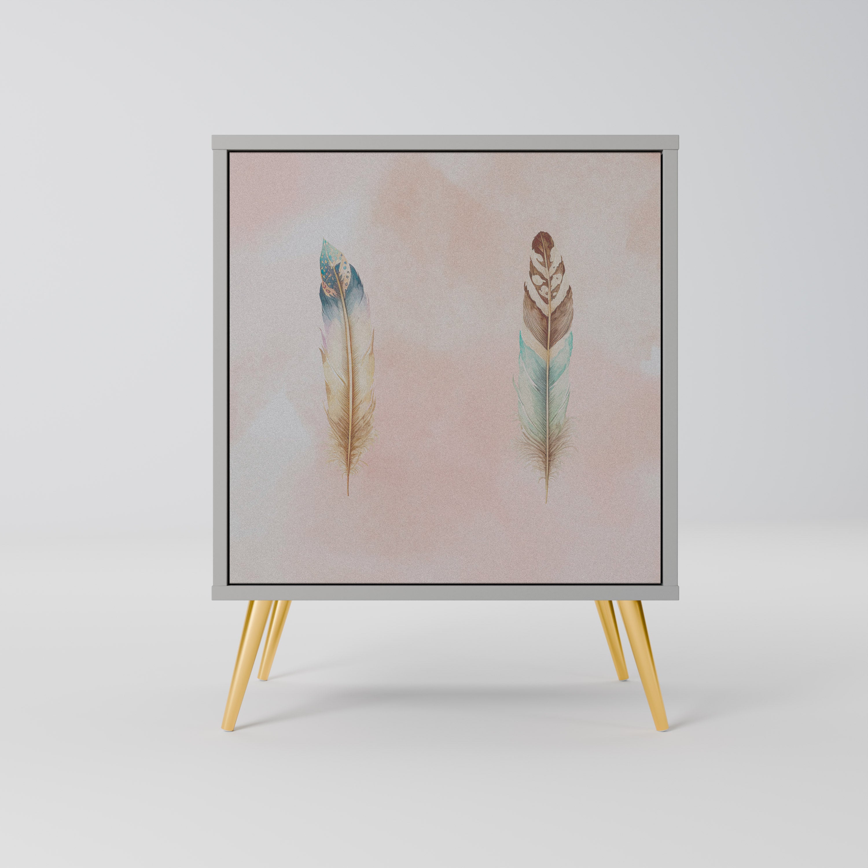 Aparador DELIQUESCE de 1 puerta en acabado gris