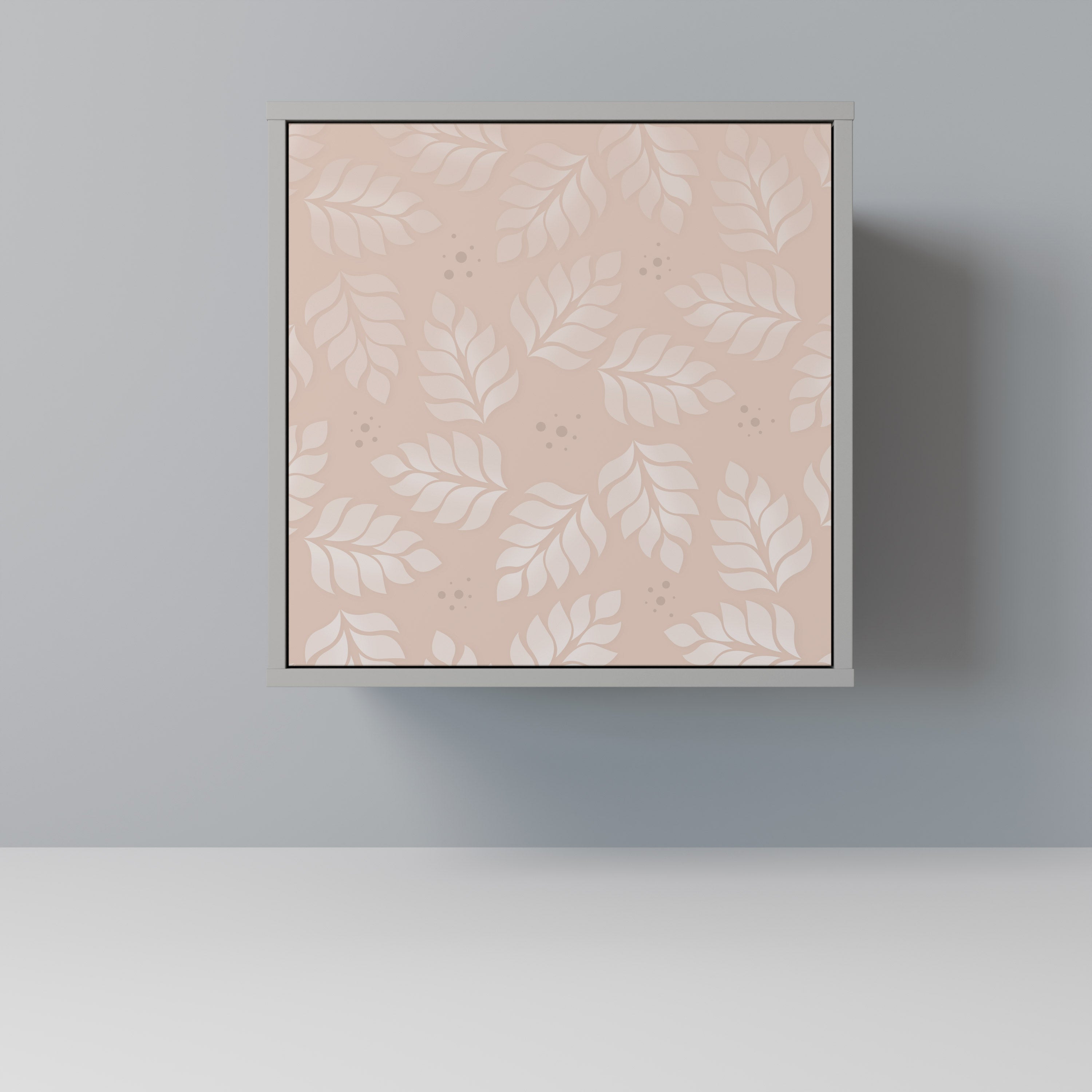 Aparador de una puerta LEAVES ON BEIGE con acabado gris