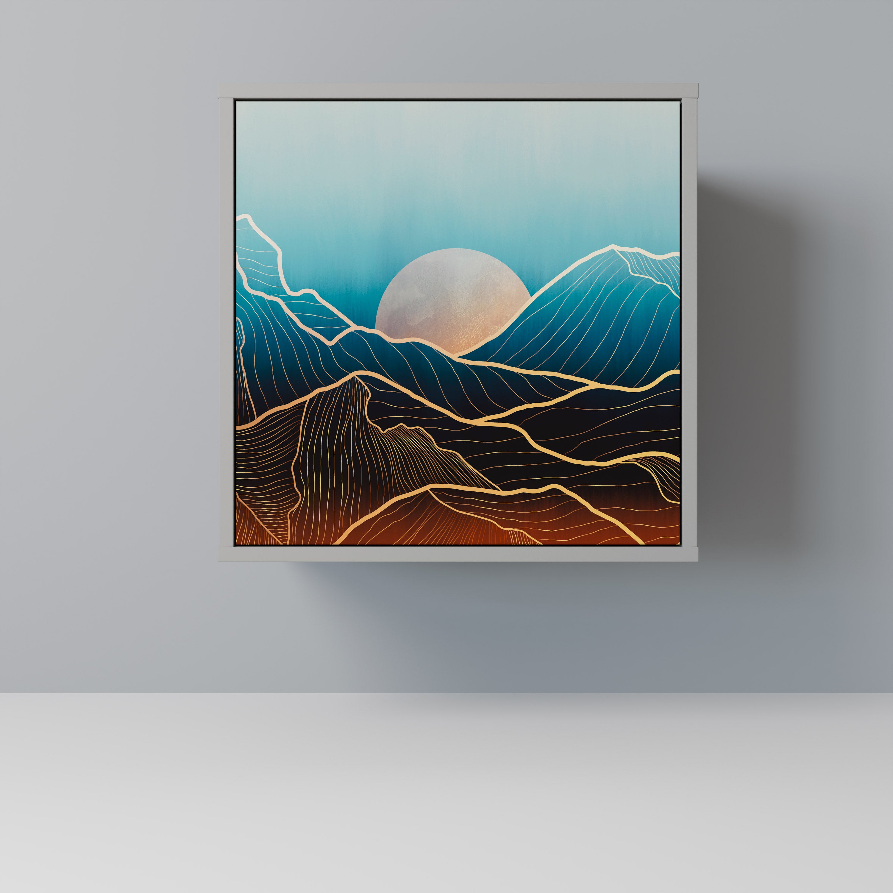 Aparador LUNAR SECRETS de 1 puerta en acabado gris