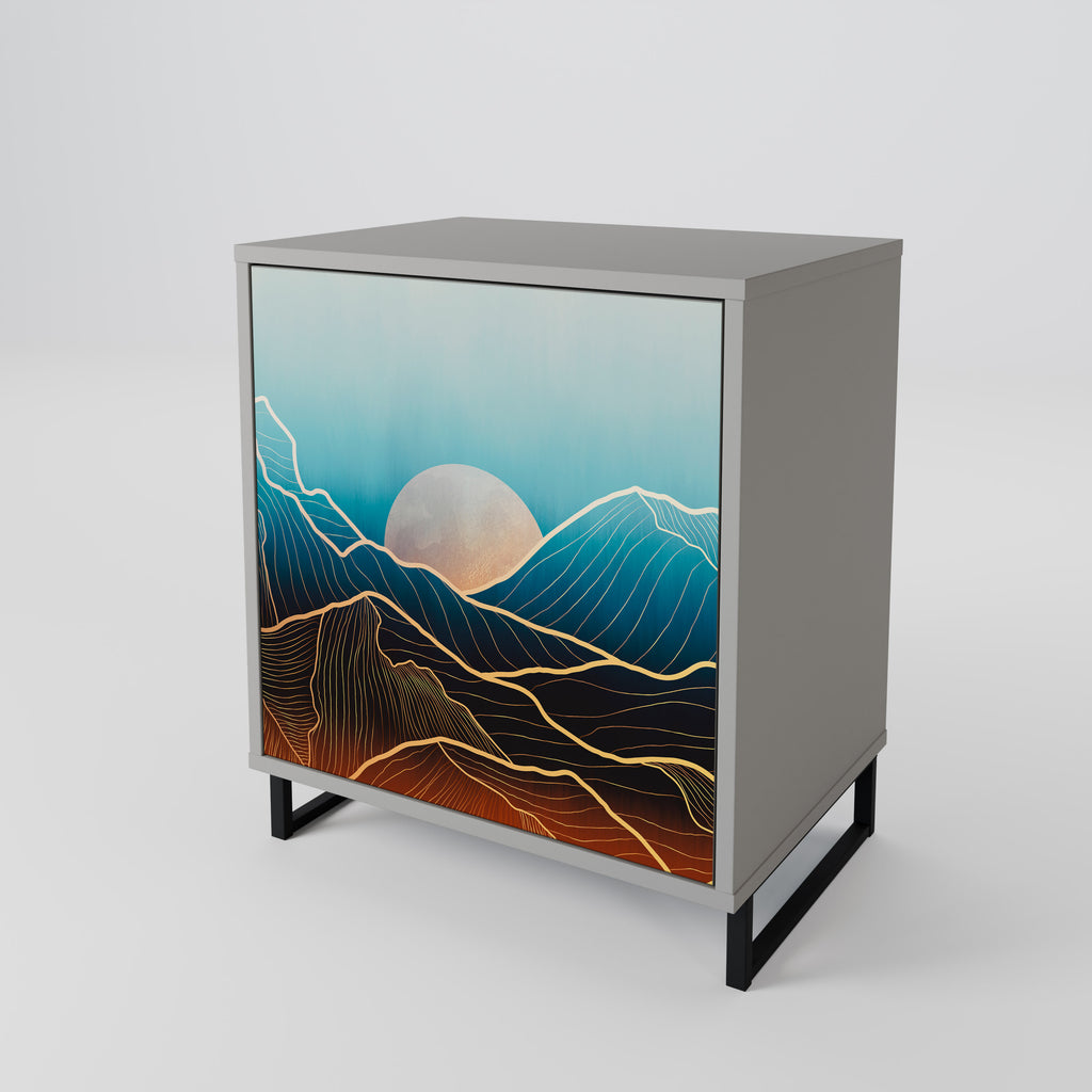 Aparador LUNAR SECRETS de 1 puerta en acabado gris