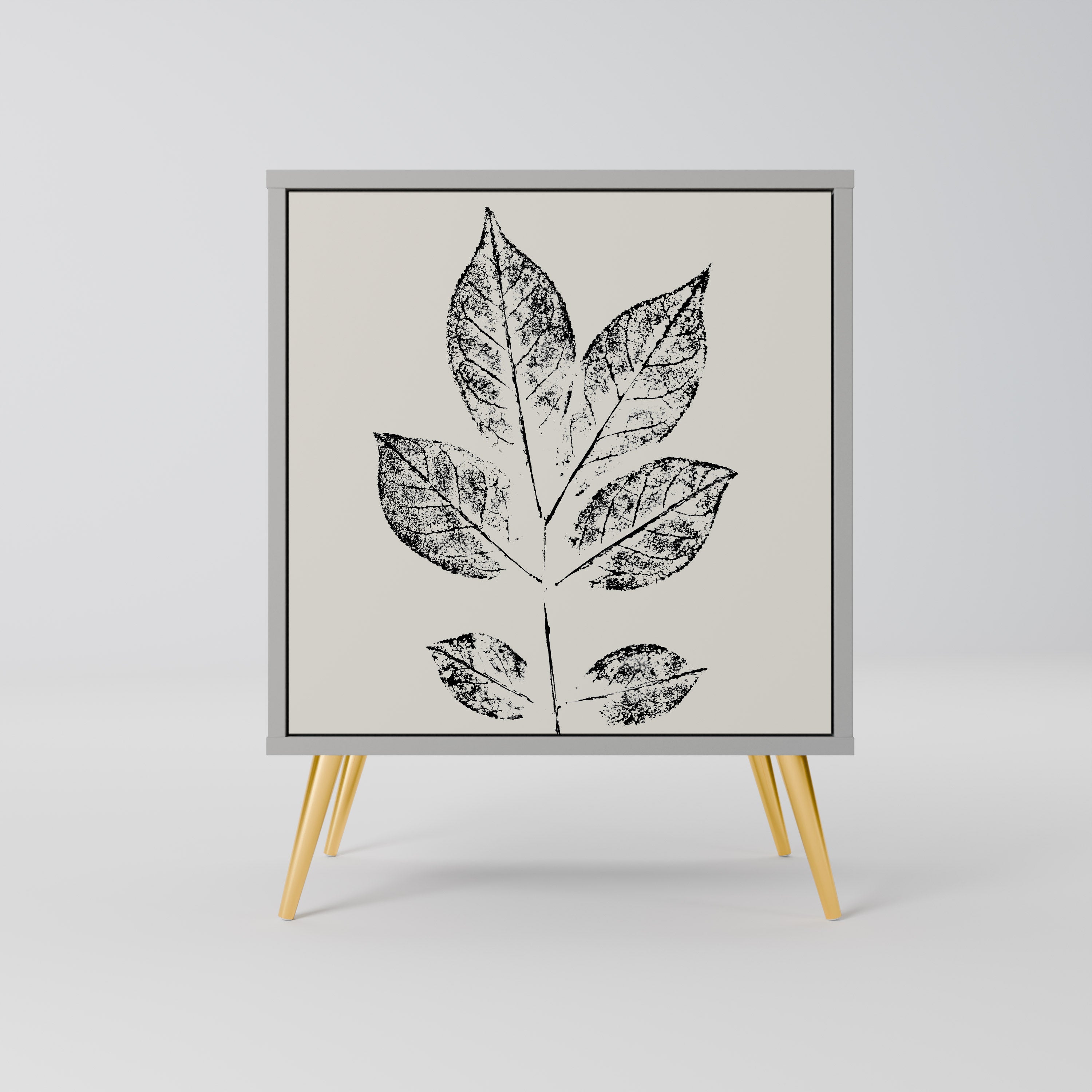 Aparador LEAFY STAMPS de 1 puerta en acabado gris