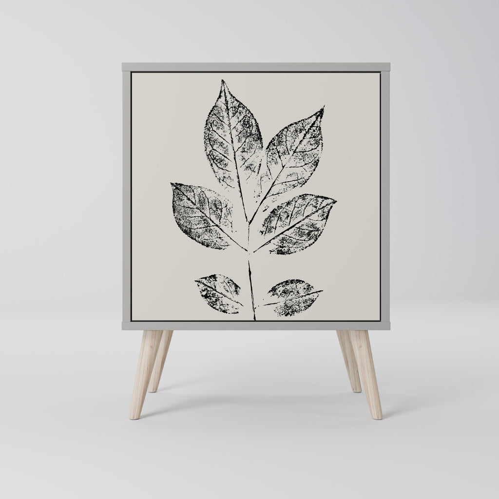 Aparador LEAFY STAMPS de 1 puerta en acabado gris