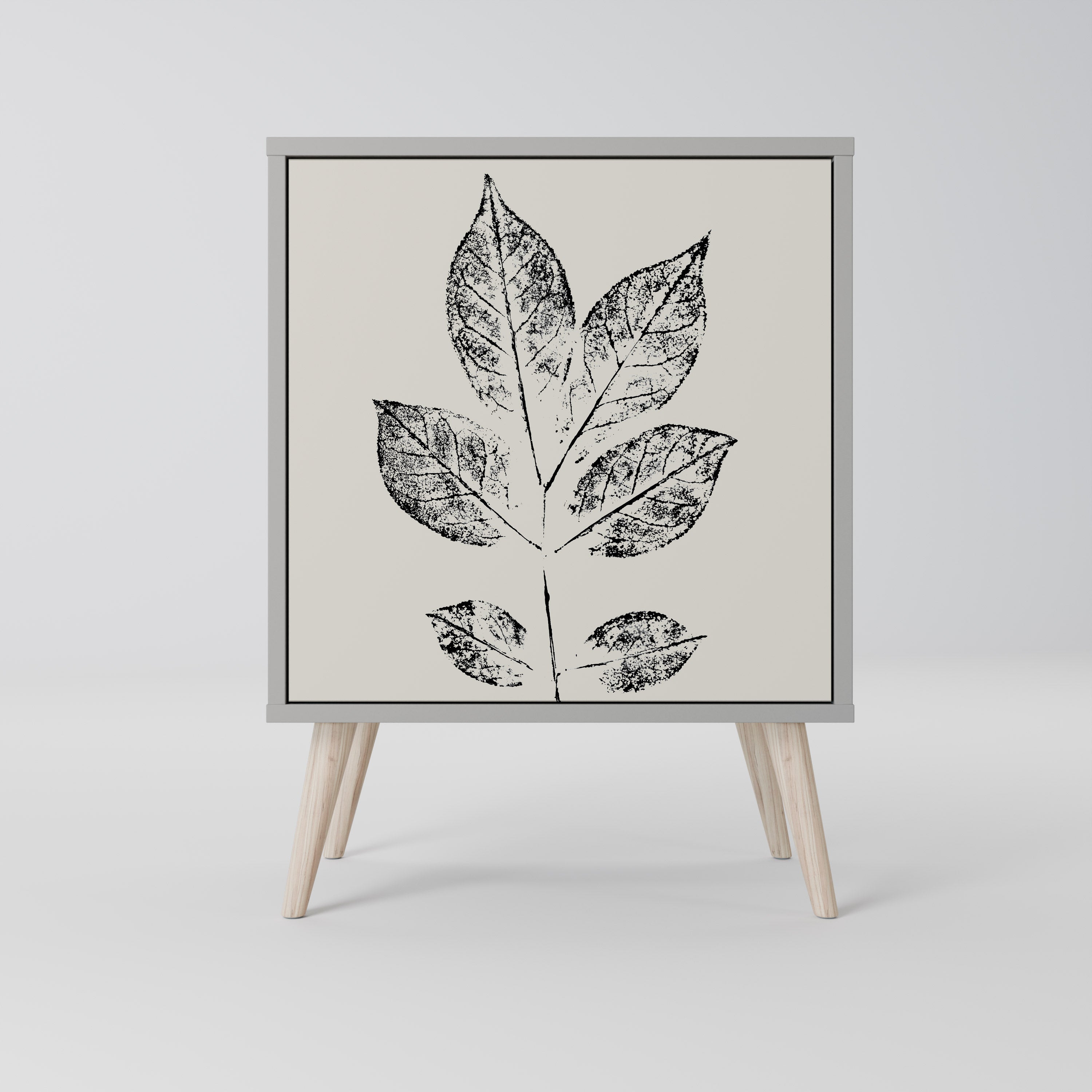 Aparador LEAFY STAMPS de 1 puerta en acabado gris