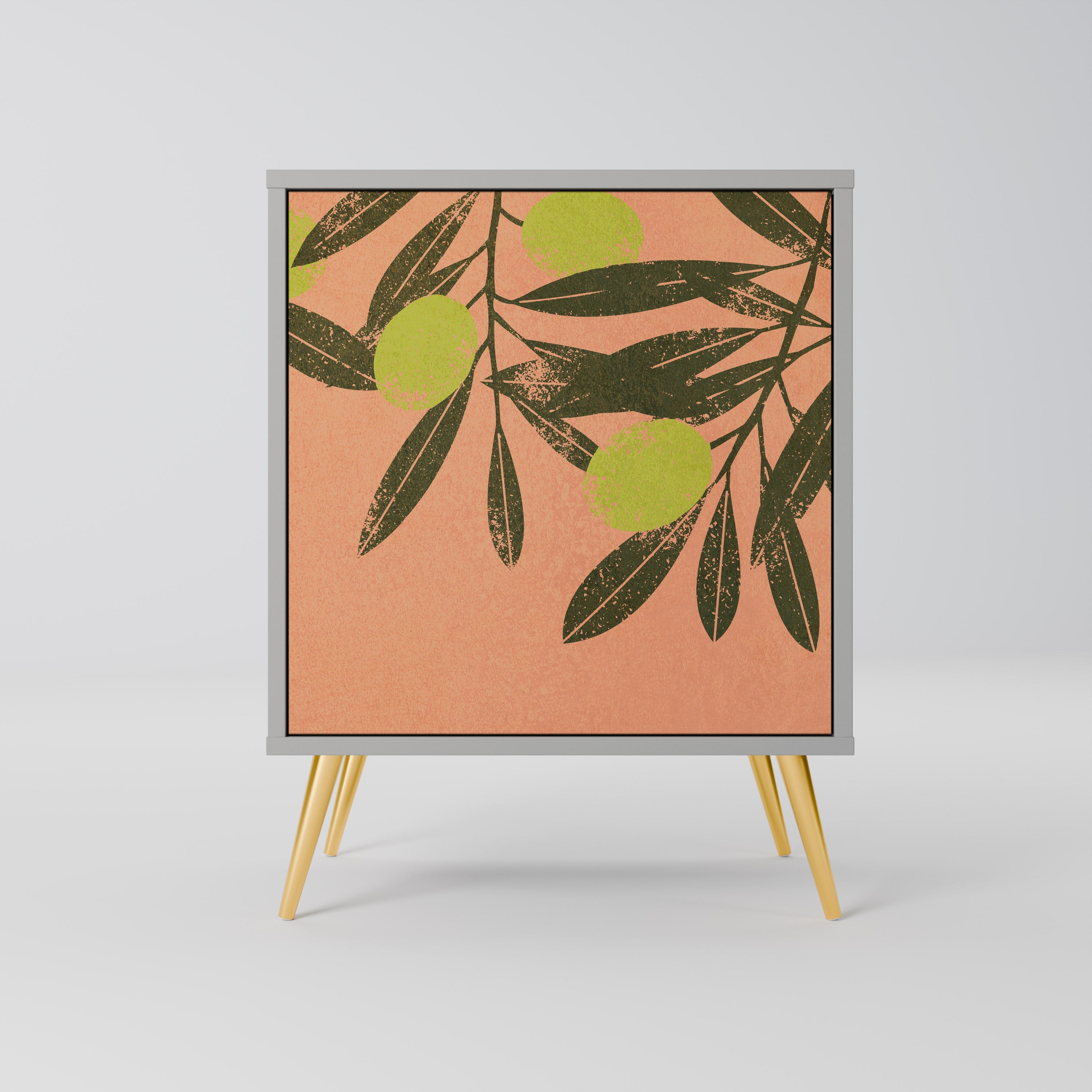 Aparador JUICY OLIVES de 1 puerta en acabado gris