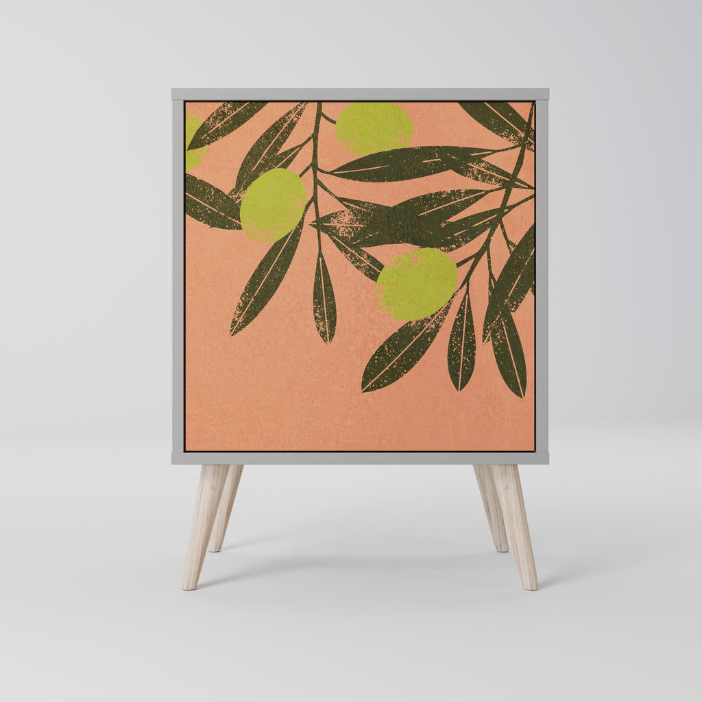 Aparador JUICY OLIVES de 1 puerta en acabado gris