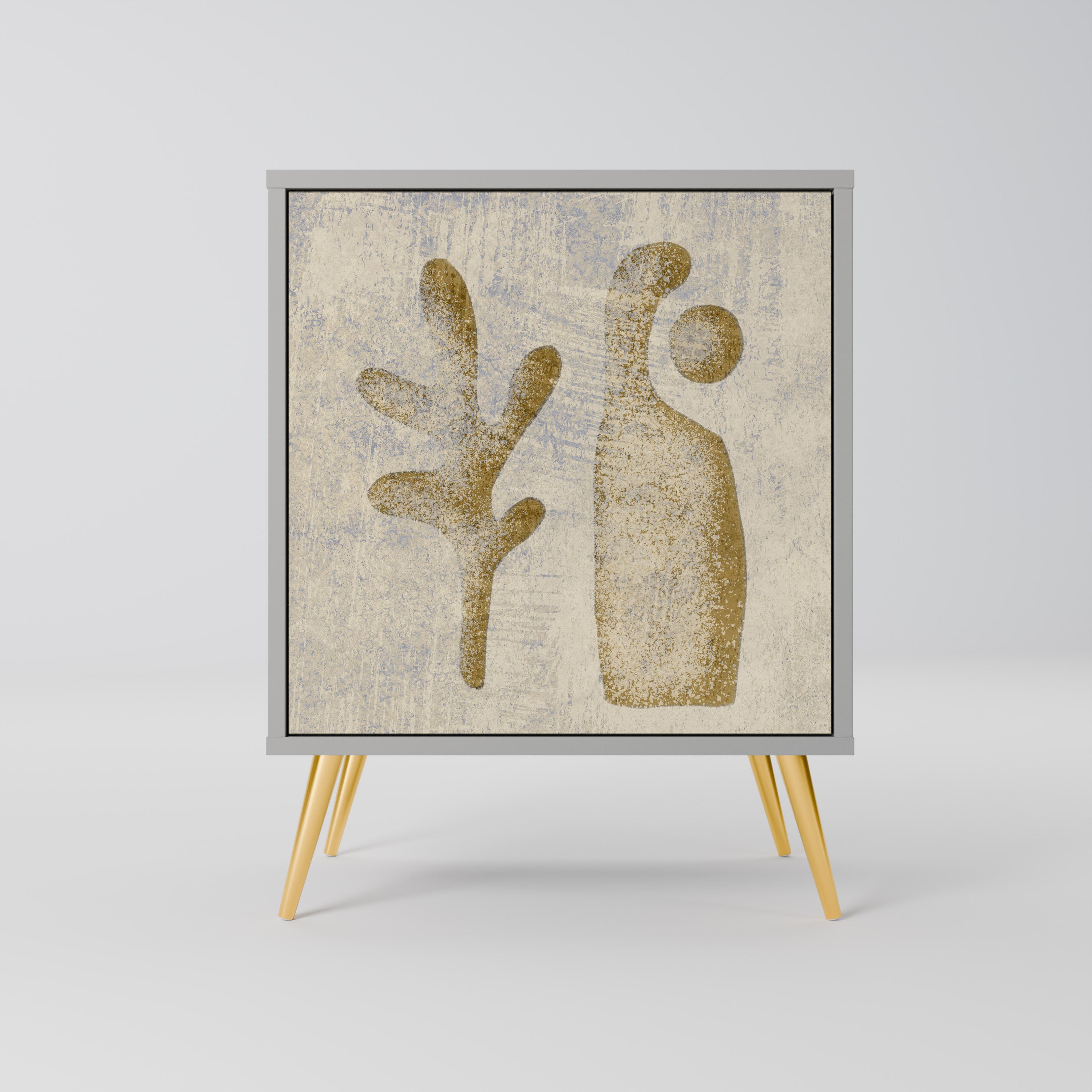 Aparador SAND SCULPTURES de 1 puerta en acabado gris