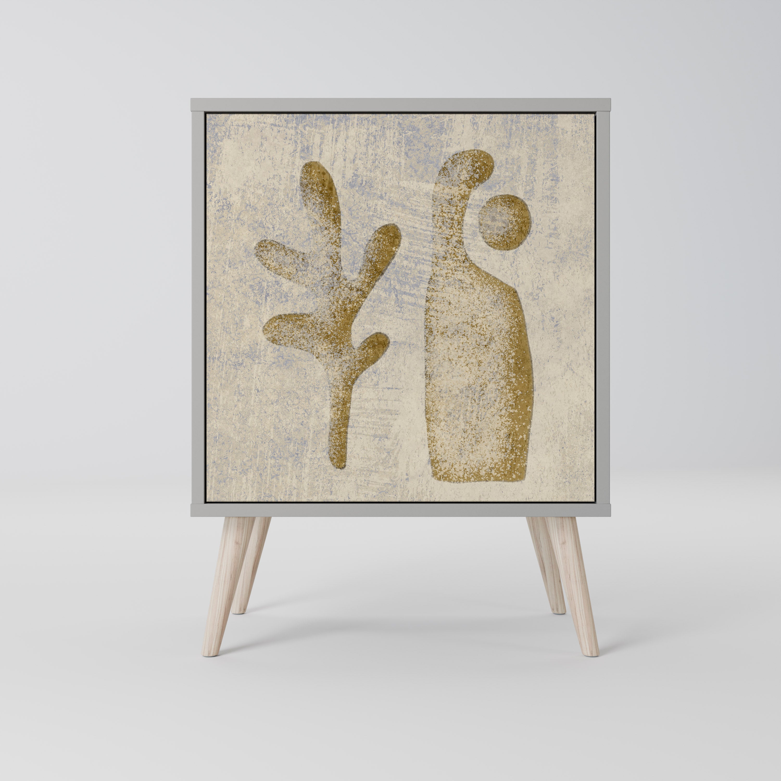 Aparador SAND SCULPTURES de 1 puerta en acabado gris