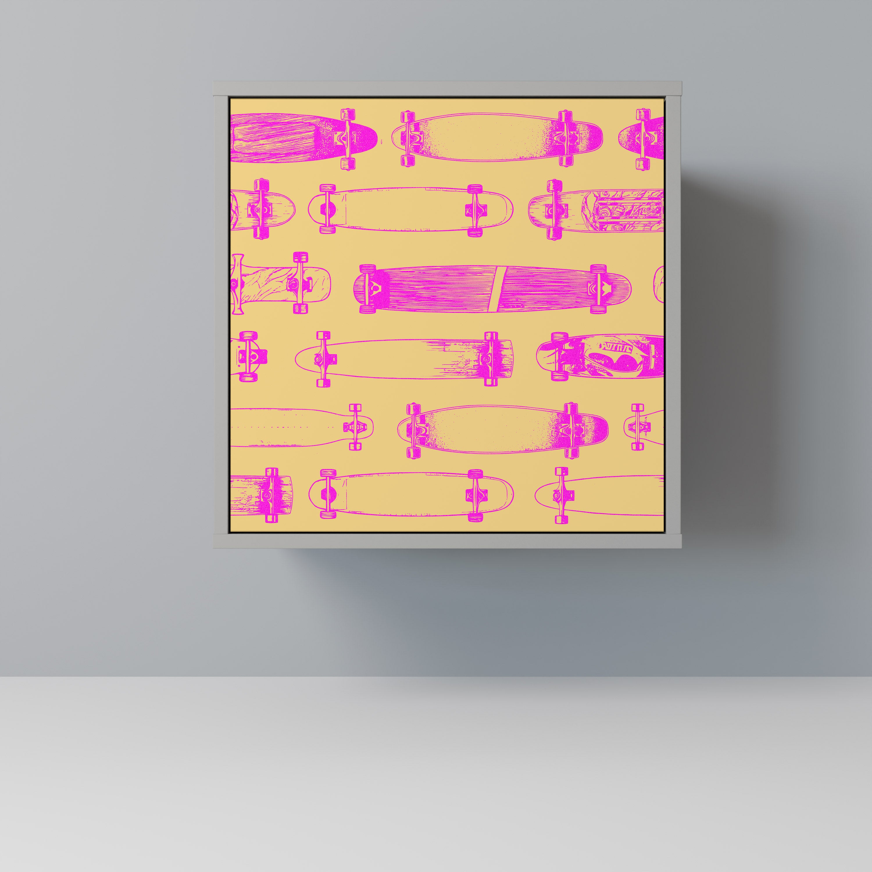 Aparador de 1 puerta SKATEBOARD ARTISTRY en acabado gris