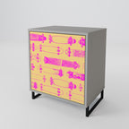 SKATEBOARD ARTISTRY 1-Door Sideboard in Grey Finish