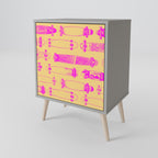 SKATEBOARD ARTISTRY 1-Door Sideboard in Grey Finish