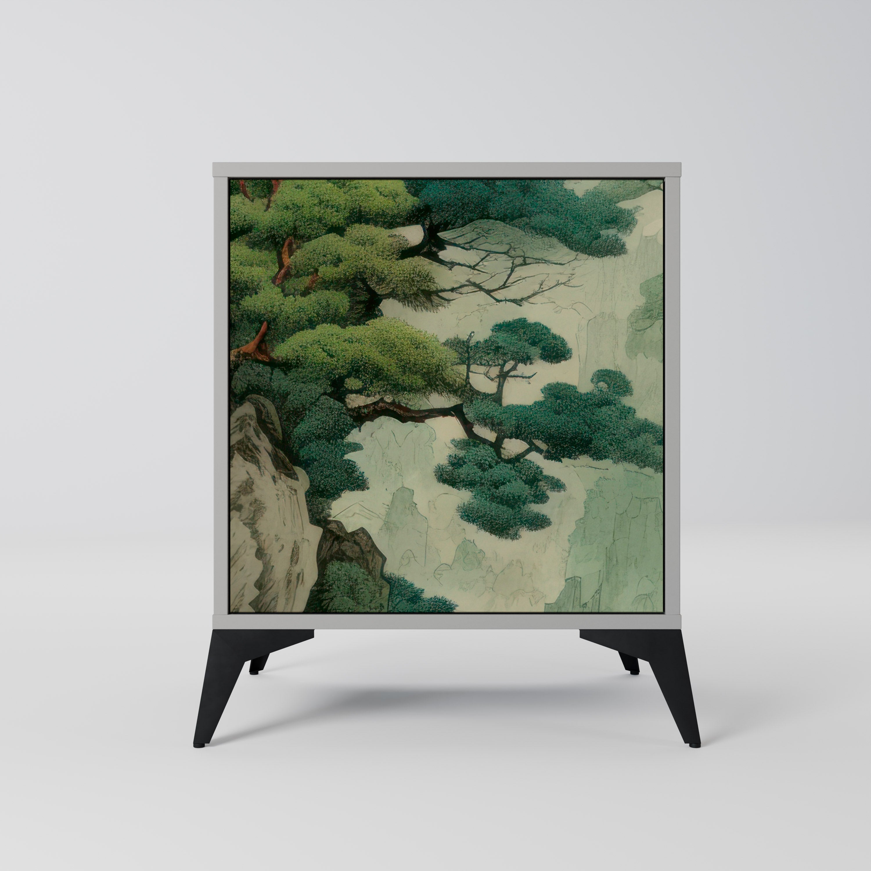 Aparador VERDURE ABYSS de 1 puerta en acabado gris